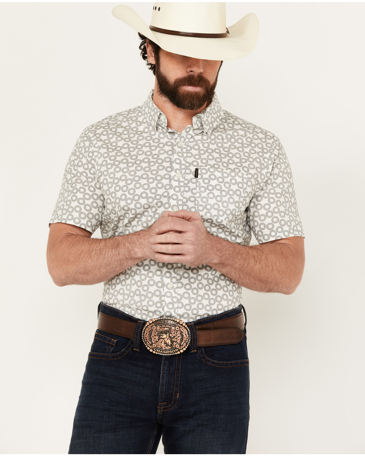 Ariat Men's Marc Geo Print Short Sleeve Button-Down Stretch Western Shirt