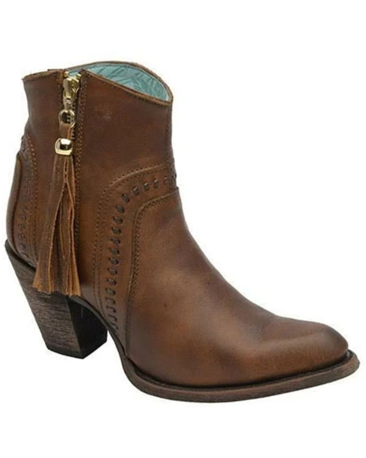 womens booties cognac
