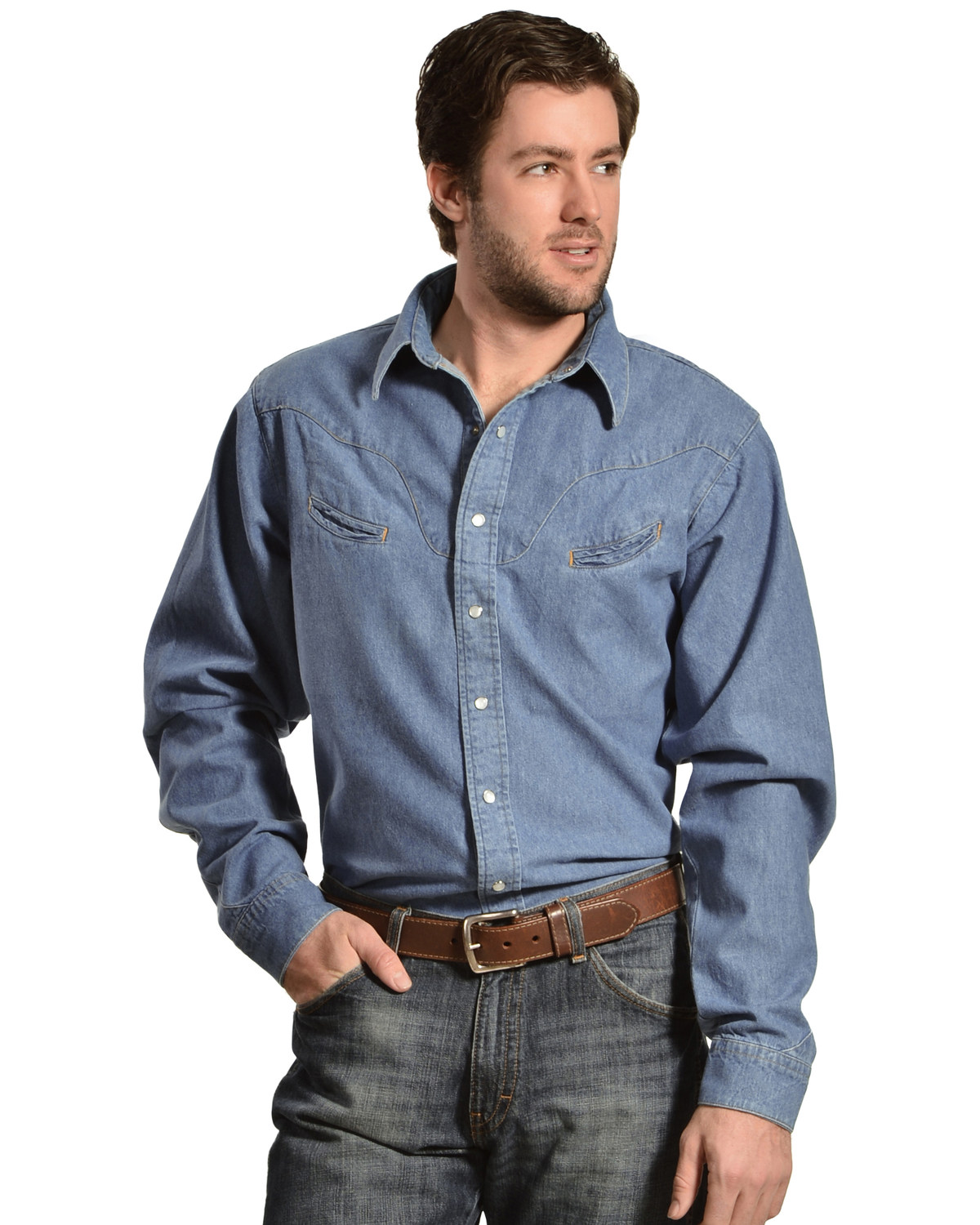 Schaefer Men's Vintage Chisholm Long Sleeve Denim Work Shirt