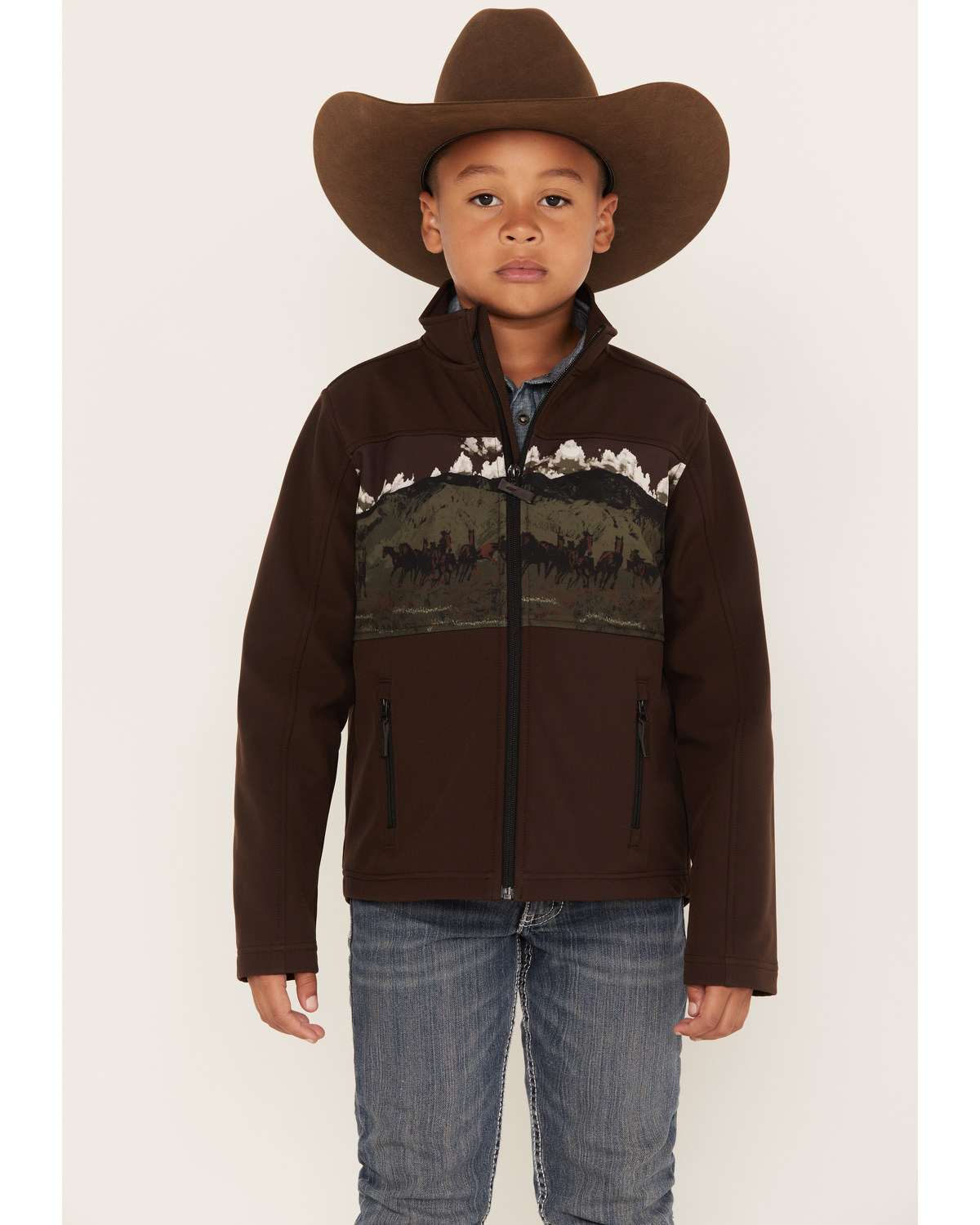 Cody James Boys' Western Scenic Print Softshell Jacket