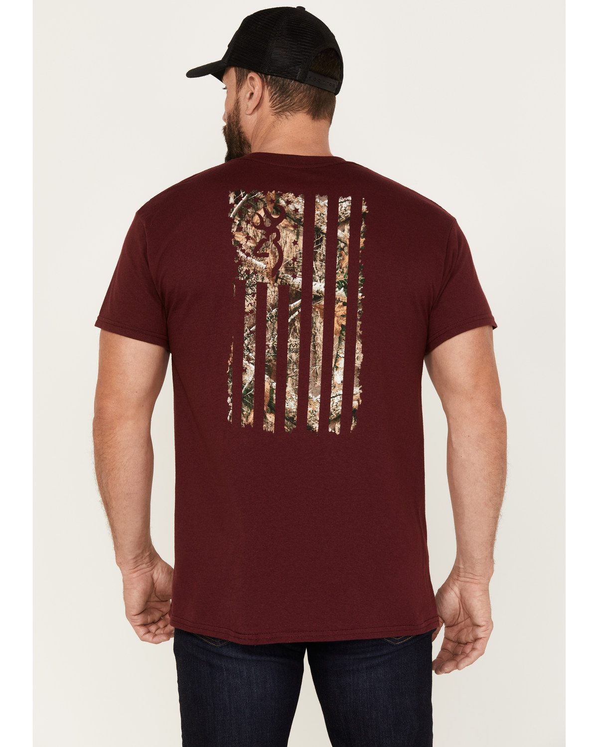 Browning Men's Realtree Edge Flag Graphic Short Sleeve T-Shirt