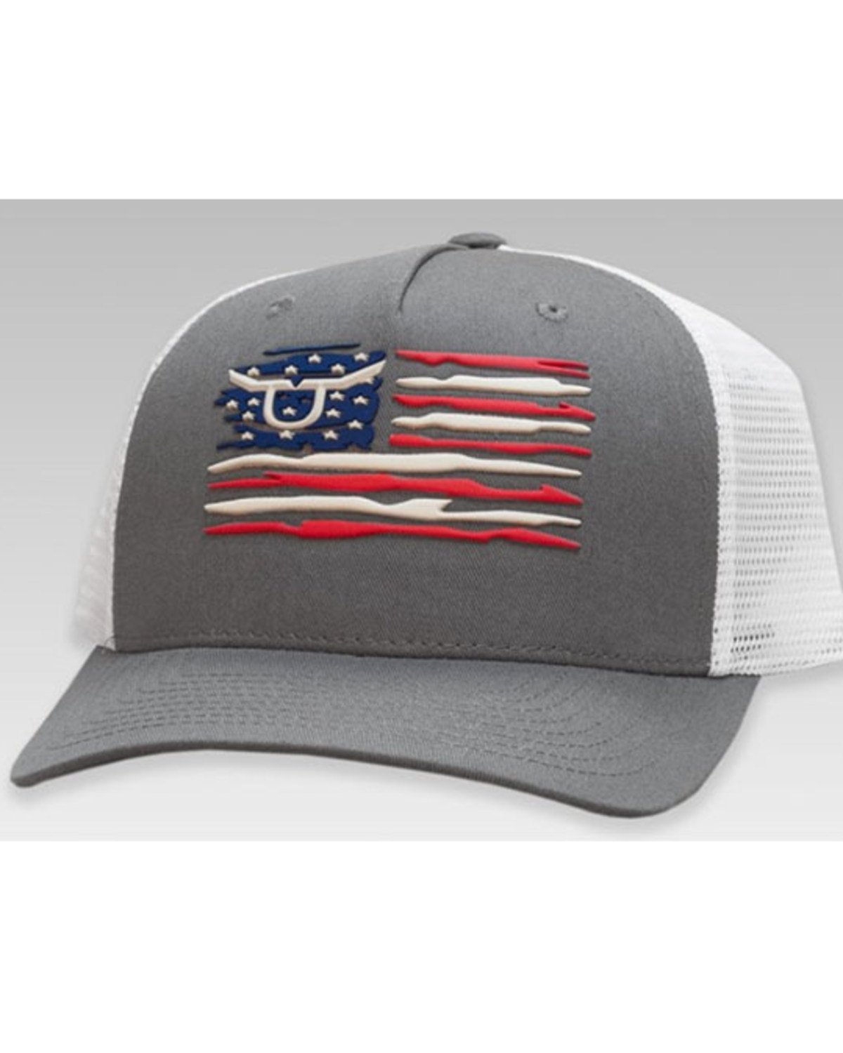 RopeSmart Men's All-American Rubber Steer Flag Mesh-Back Ball Cap