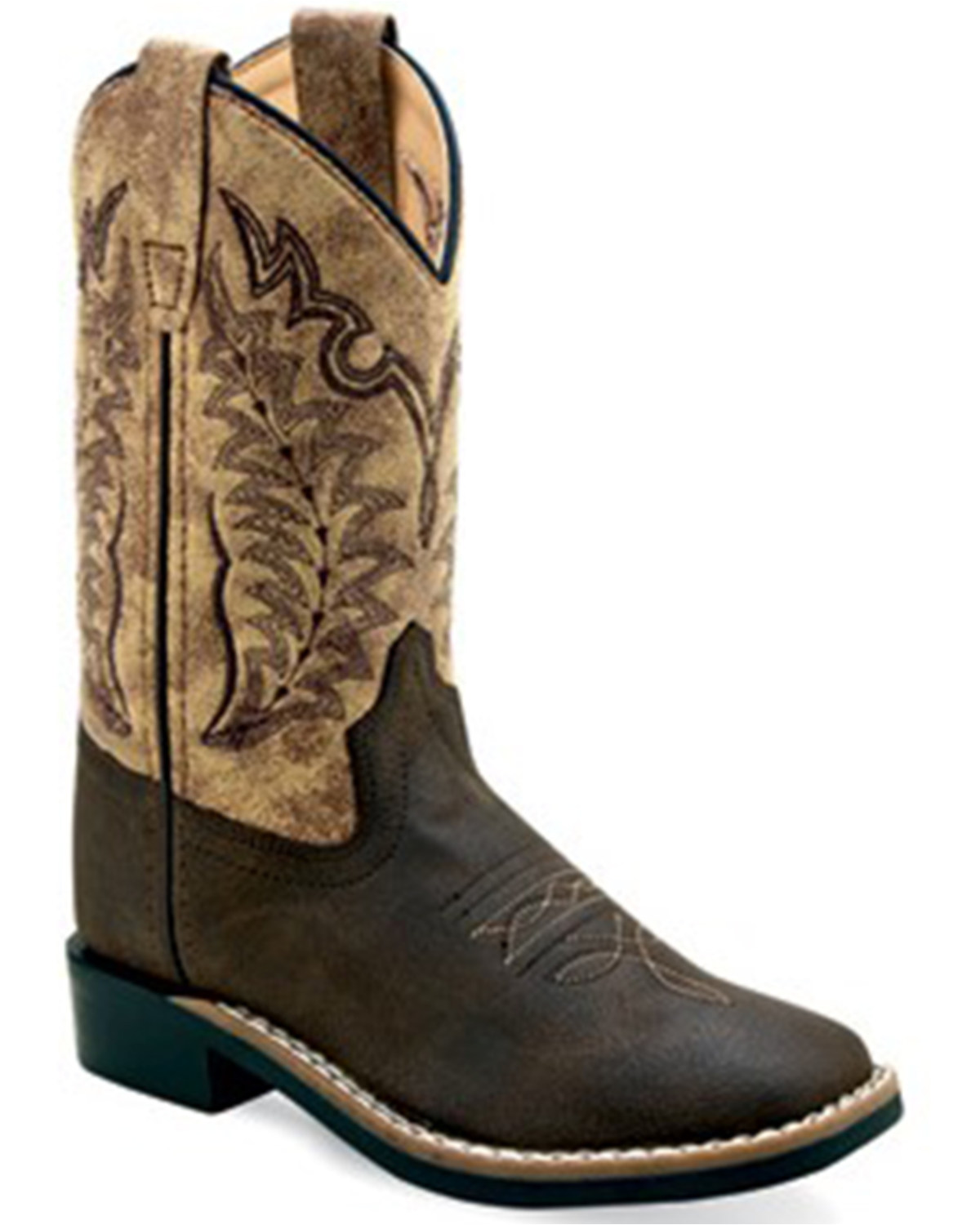 Old West Boys' Vintage Western Boots - Broad Square Toe