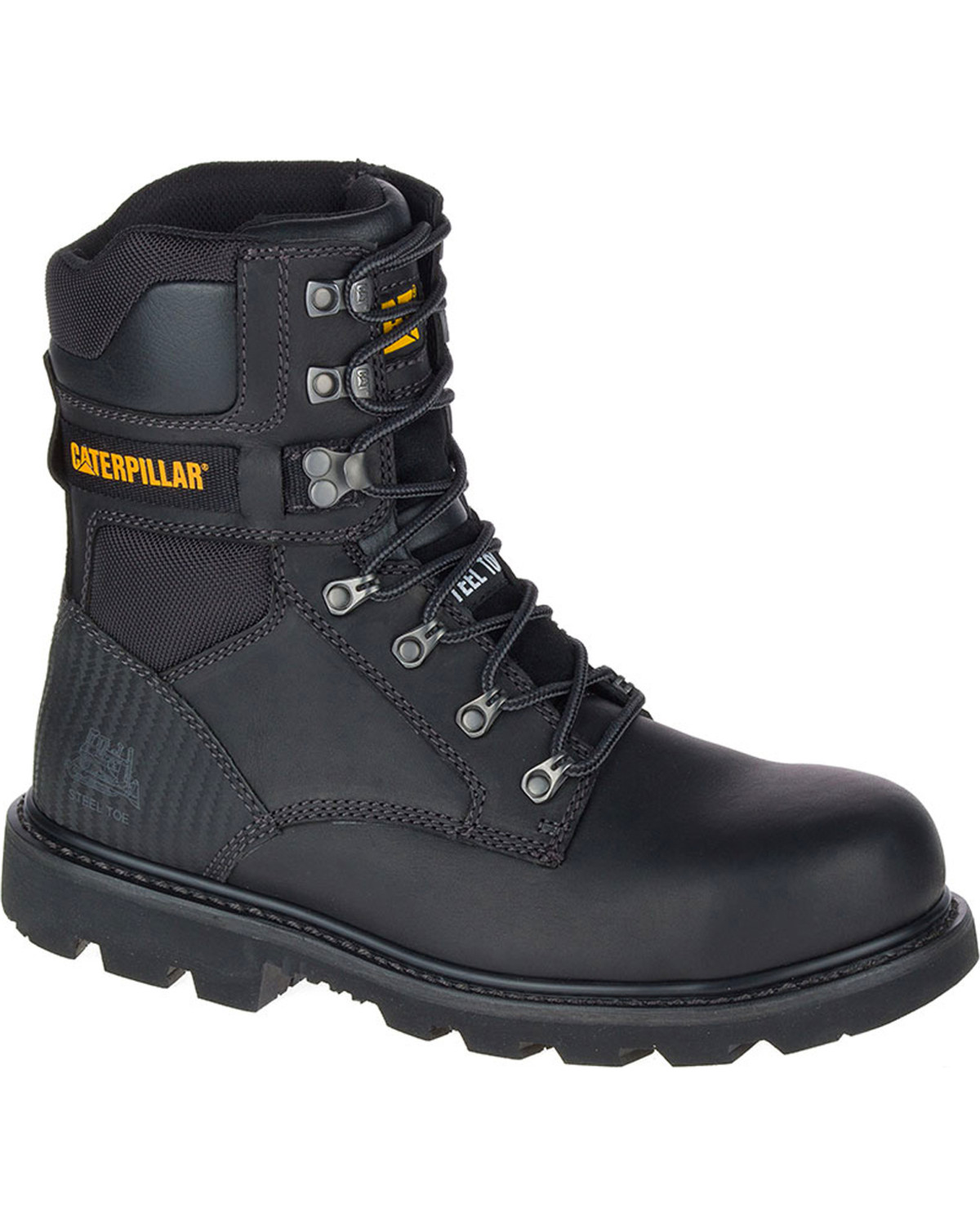 Caterpillar Mens Black Indiana 8 Work Boots Steel Toe Boot Barn