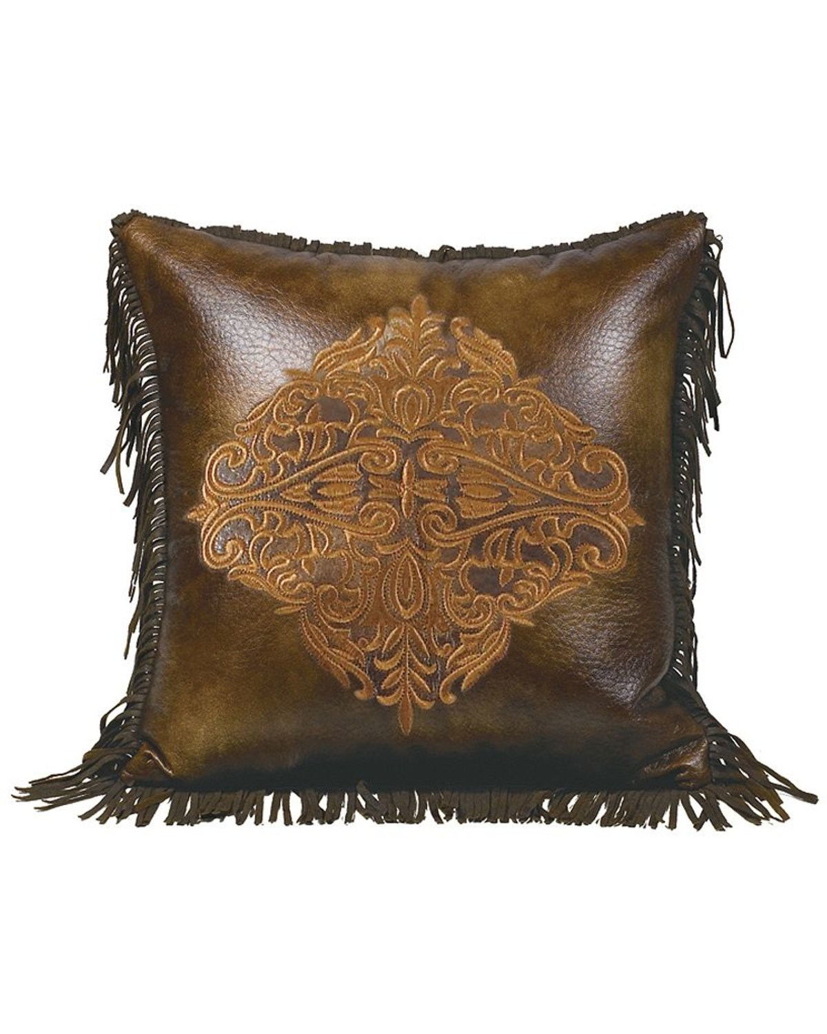 HiEnd Accents Austin Embroidery & Fringe Edges Accent Pillow