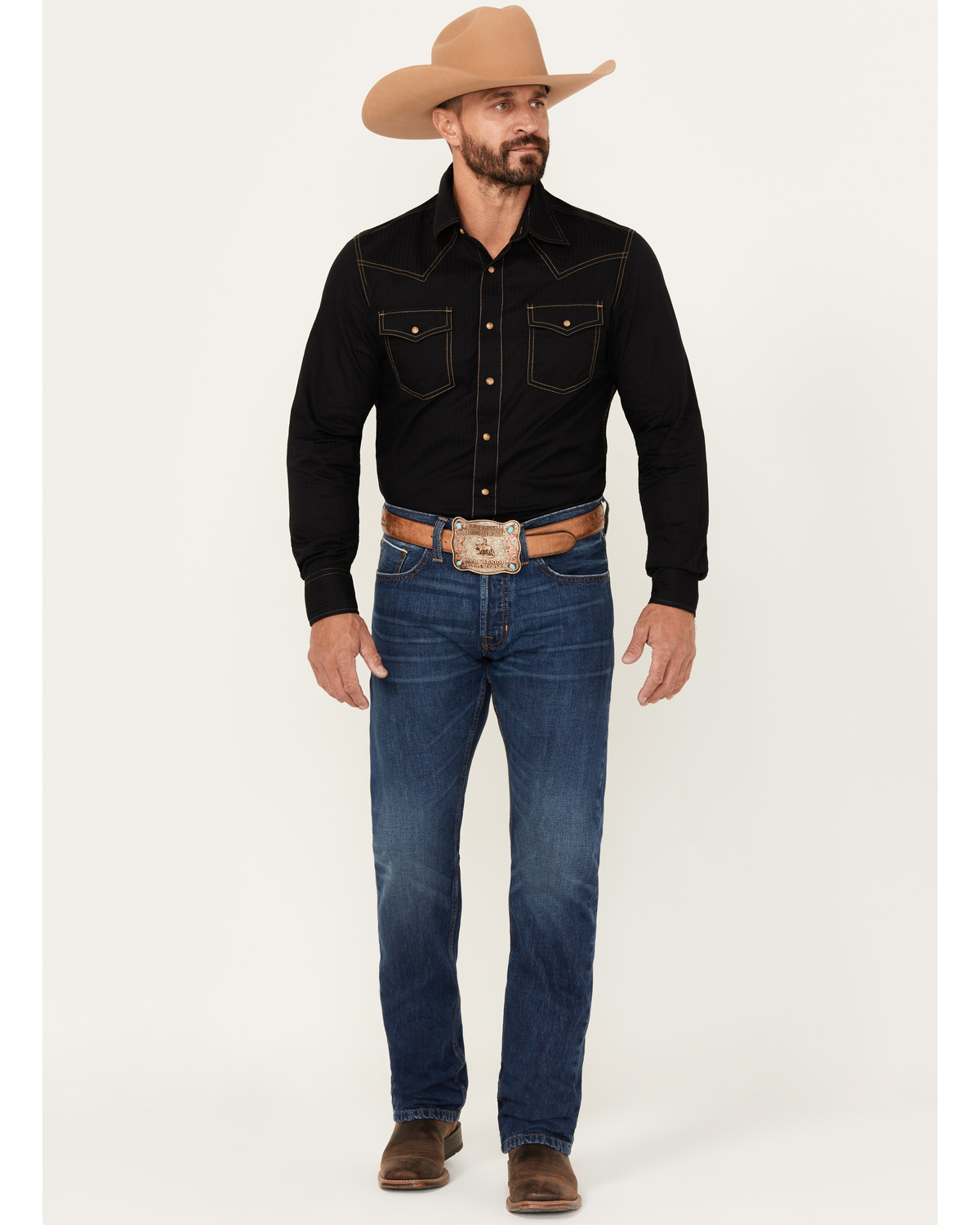 Cody James Men's Fort Worth Wash Jackson Slim Straight Selvedge Rigid Denim Jeans
