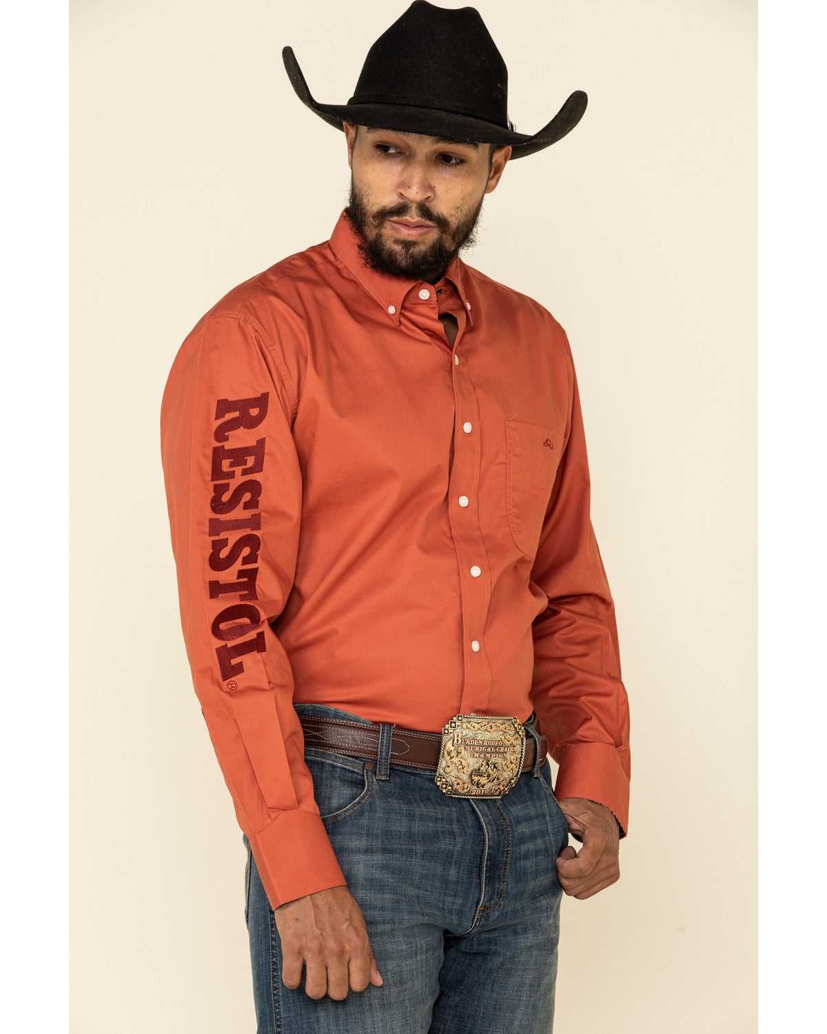 Resistol Men's Orange Sienna Solid Logo 