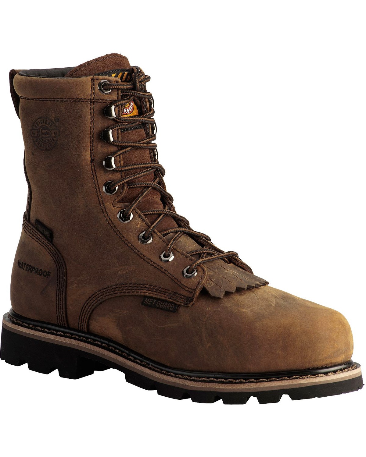 justin work boots steel toe lace up