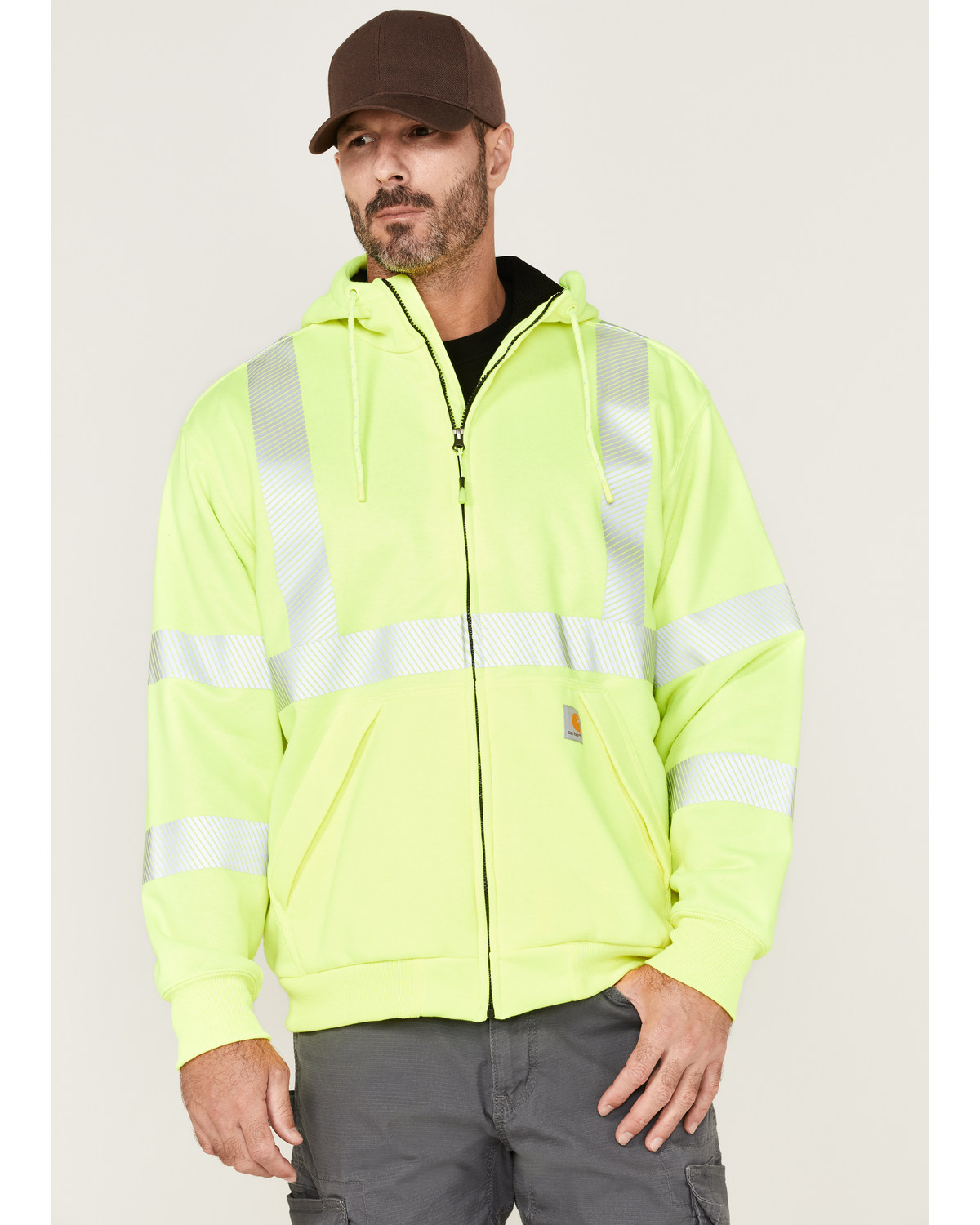 Carhartt Men's Hi-Vis Loose Fit Thermal Full-Zip Hooded Work Jacket