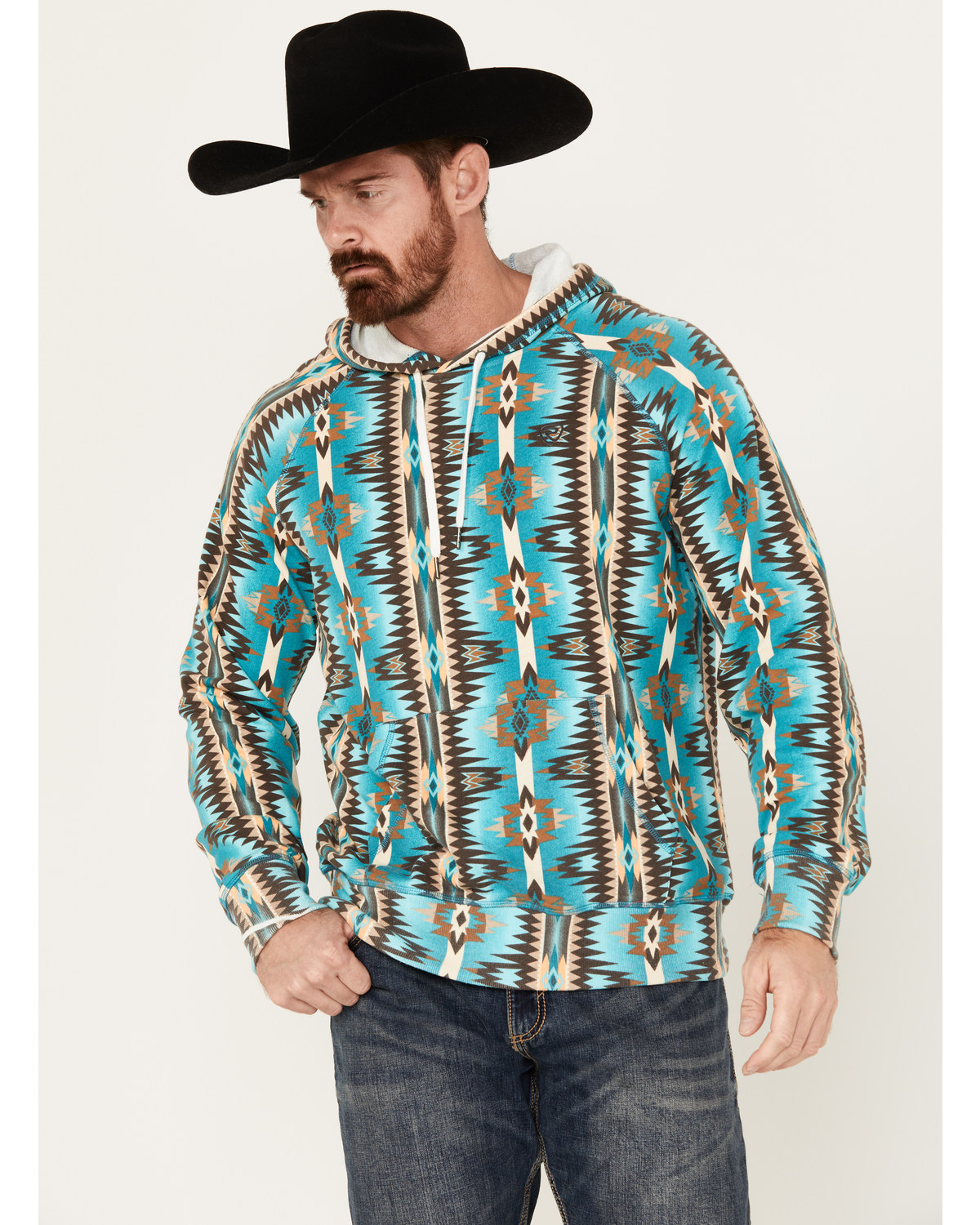 Rock & Roll Denim Men's Southwestern Hooded Sweatshirt