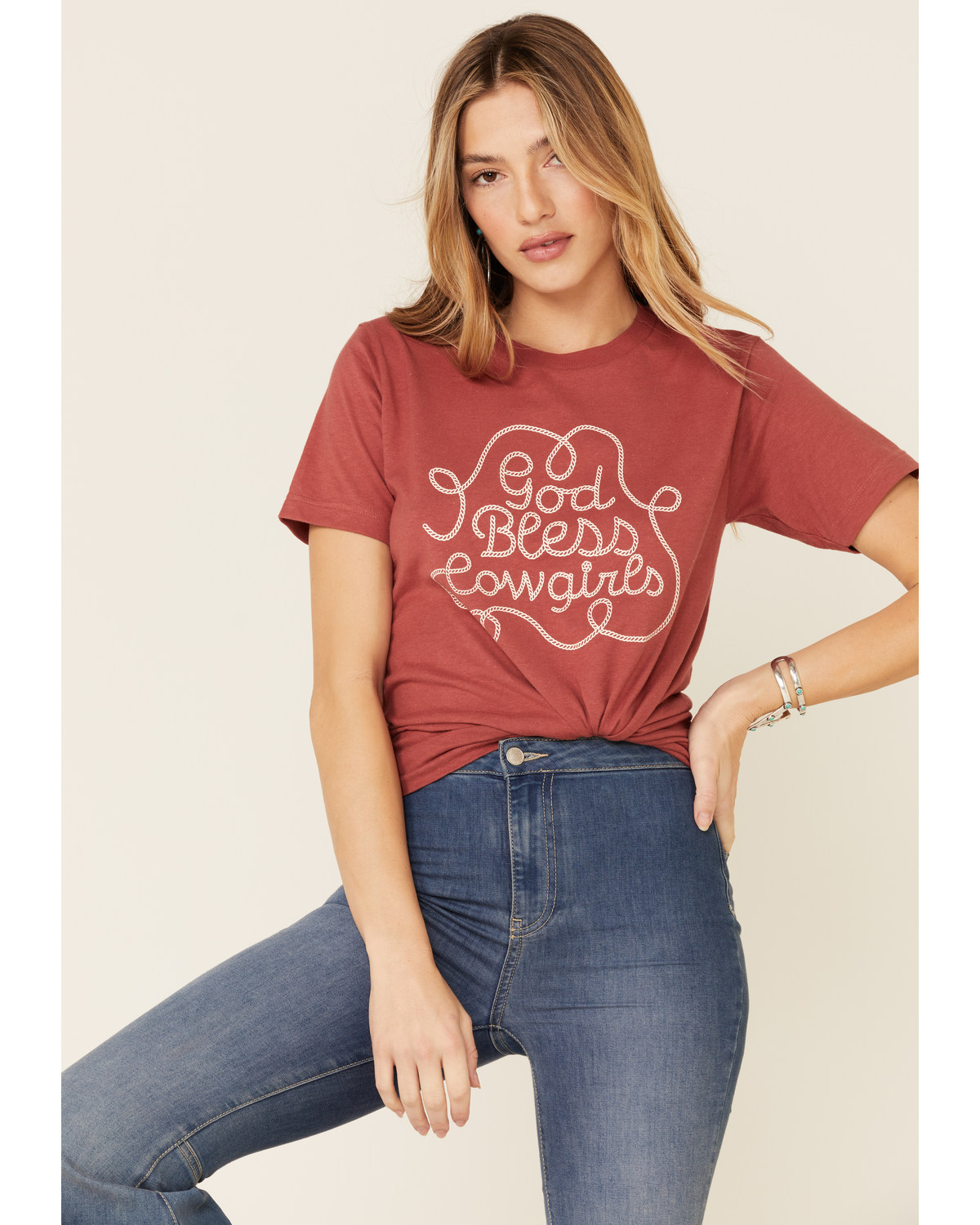 Ali Dee Women's God Bless Cowgirls Graphic Tee