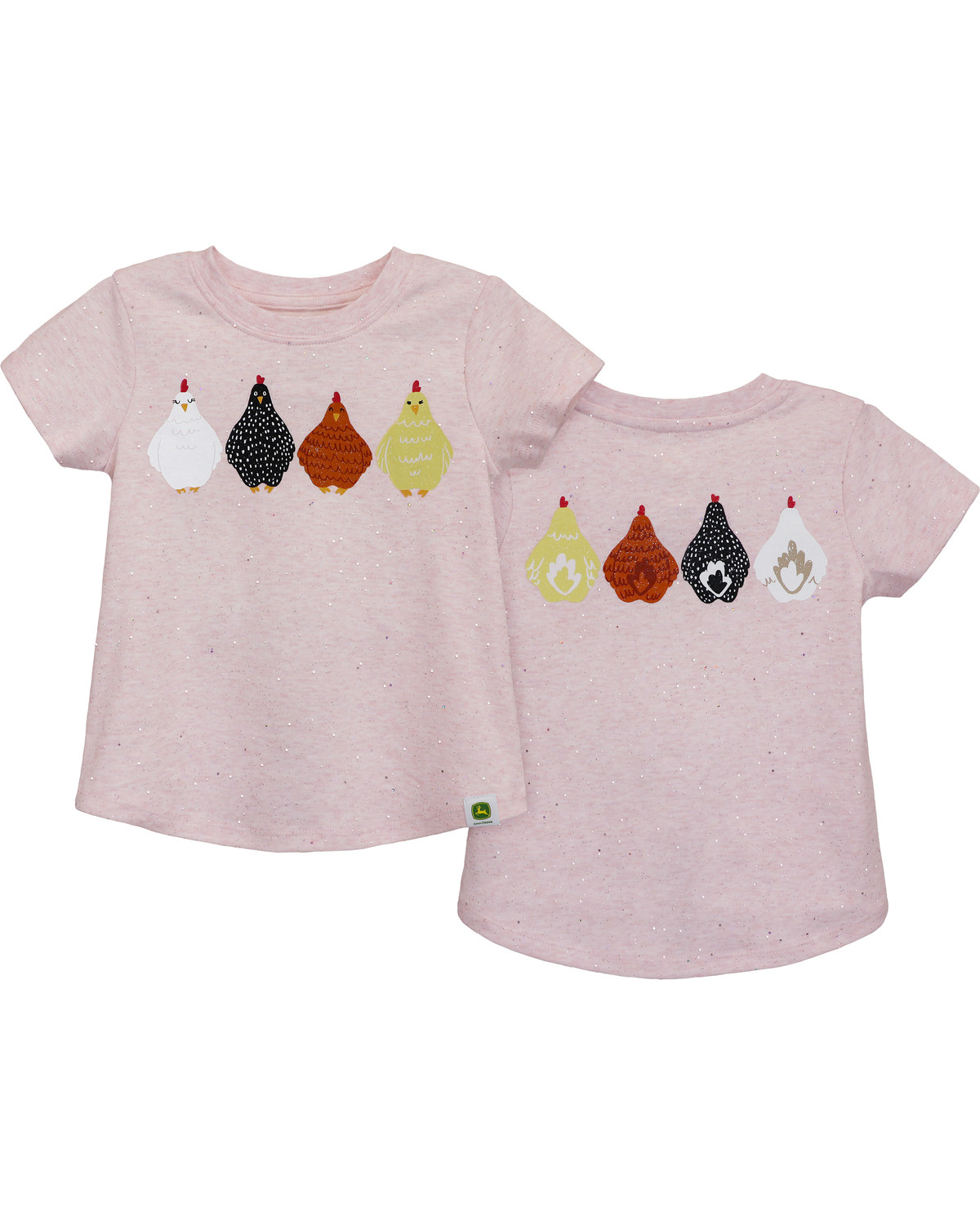 John Deere Toddler Girls' Chick Graphic Print Short Sleeve Tee
