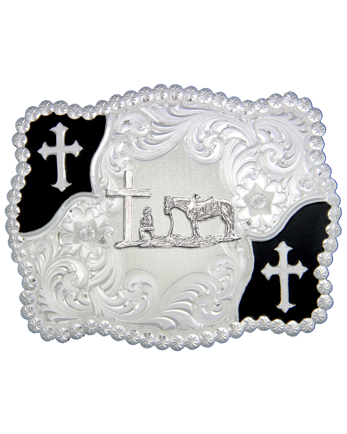 Montana Silversmiths Cross and Christian Cowboy Belt Buckle