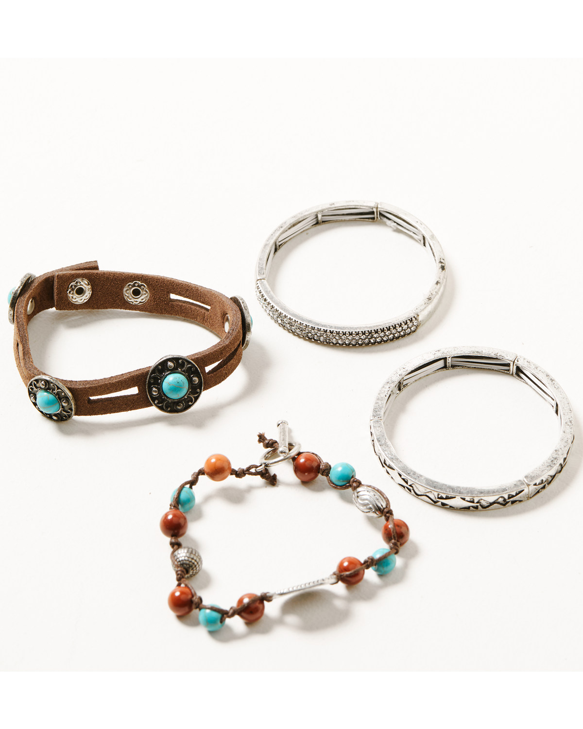 Shyanne Women's Canyon Sunset Turquoise Bangle Bracelet 4-Piece Set