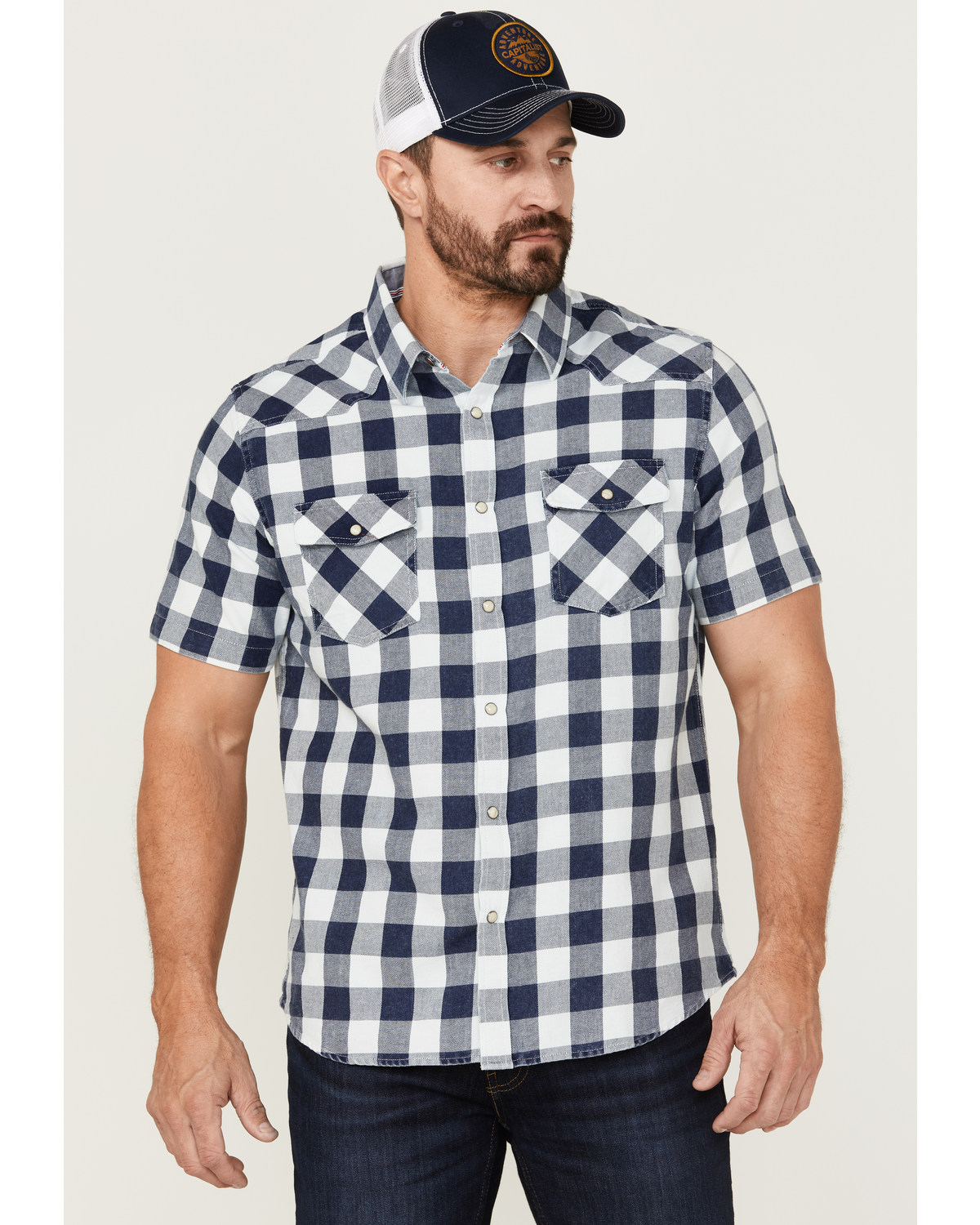 Flag & Anthem Men's McLennan Vintage Plaid Short Sleeve Snap Western Shirt