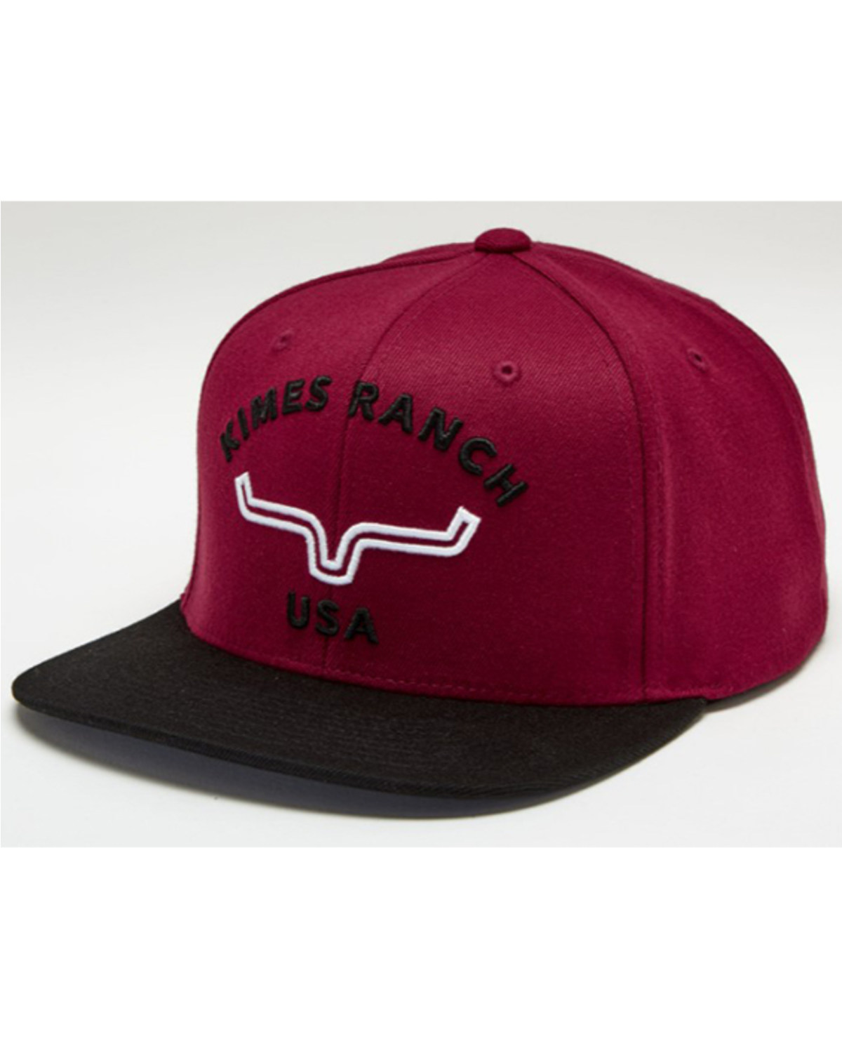 Kimes Ranch Men's Dark Red Arched 3D Logo Mesh-Back Trucker Cap