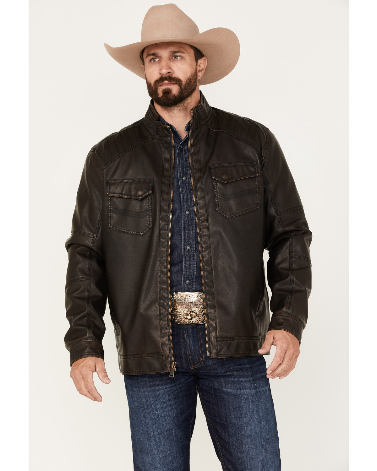 Cody James Men's Houston Distressed Moto Jacket - Big & Tall