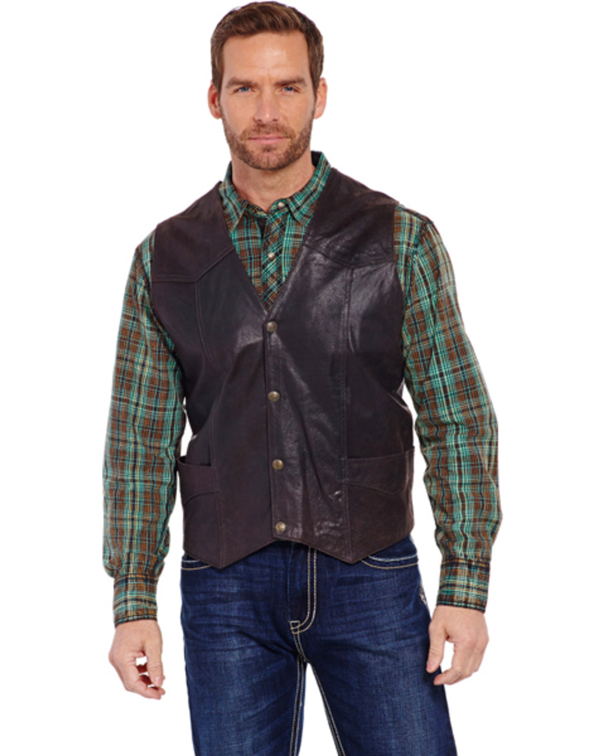 Cripple Creek Men's Antique Leather Vest