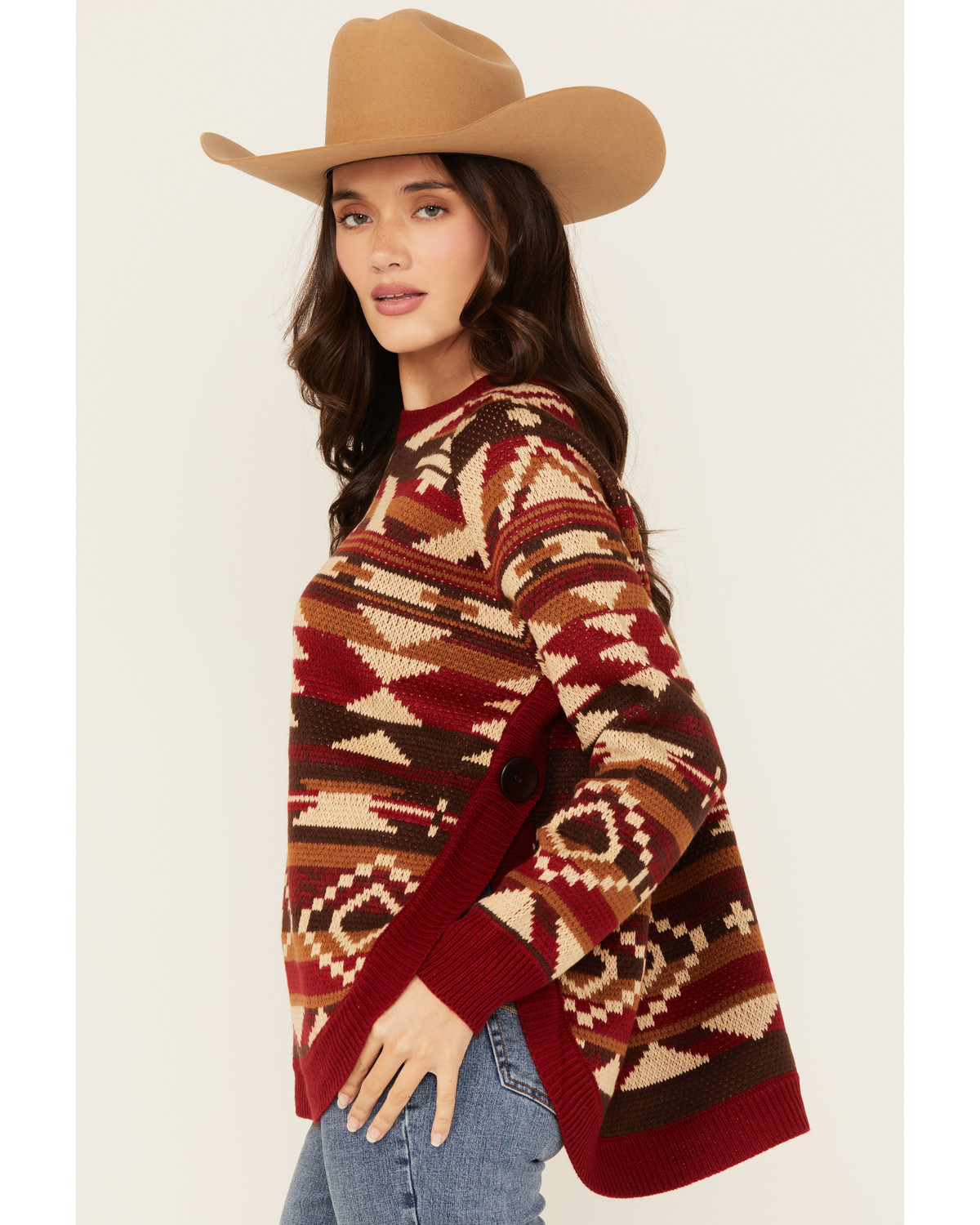 Southwestern print sweater deals