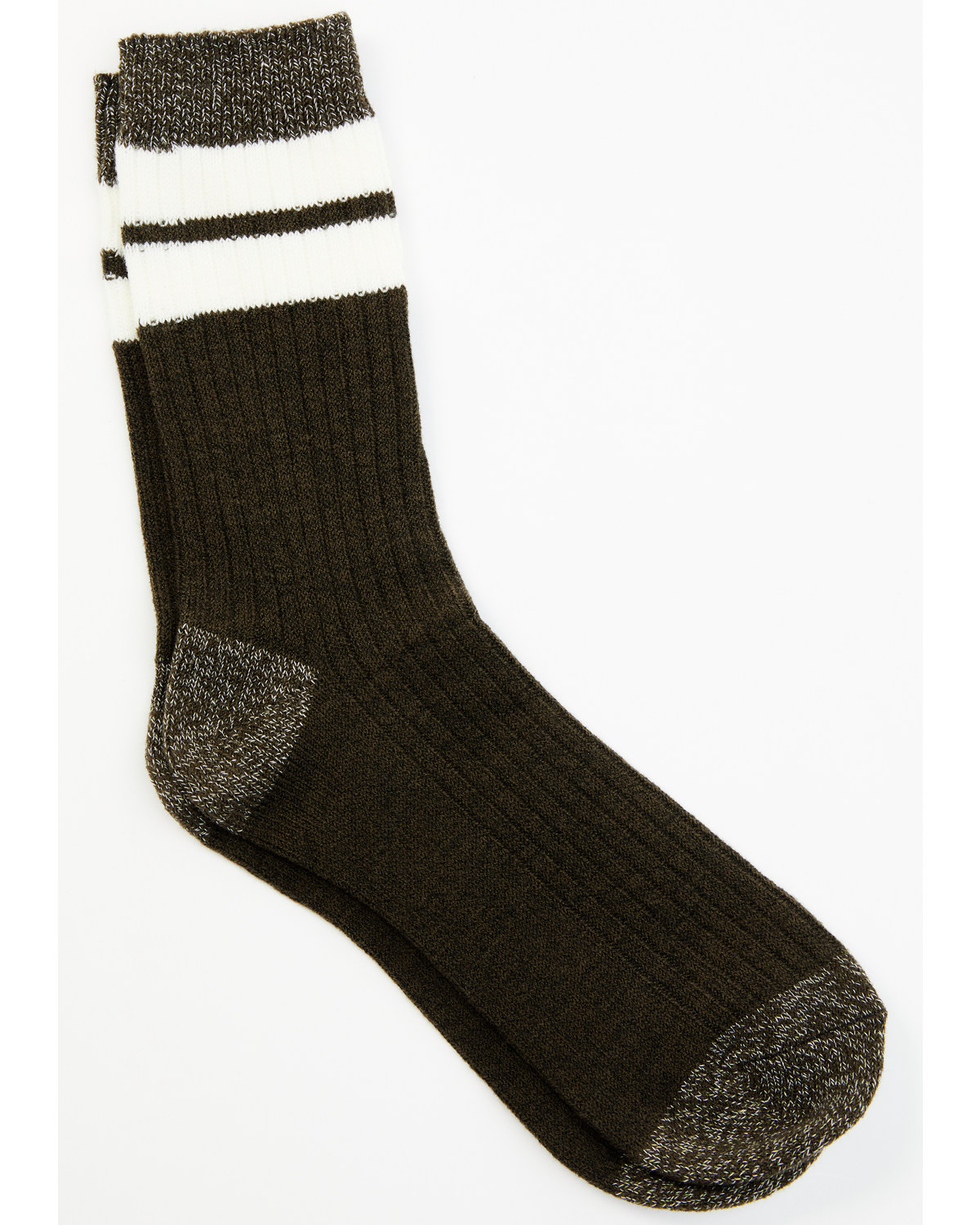 Brother's and Sons Men's Olive Rugby Stripe Crew Socks