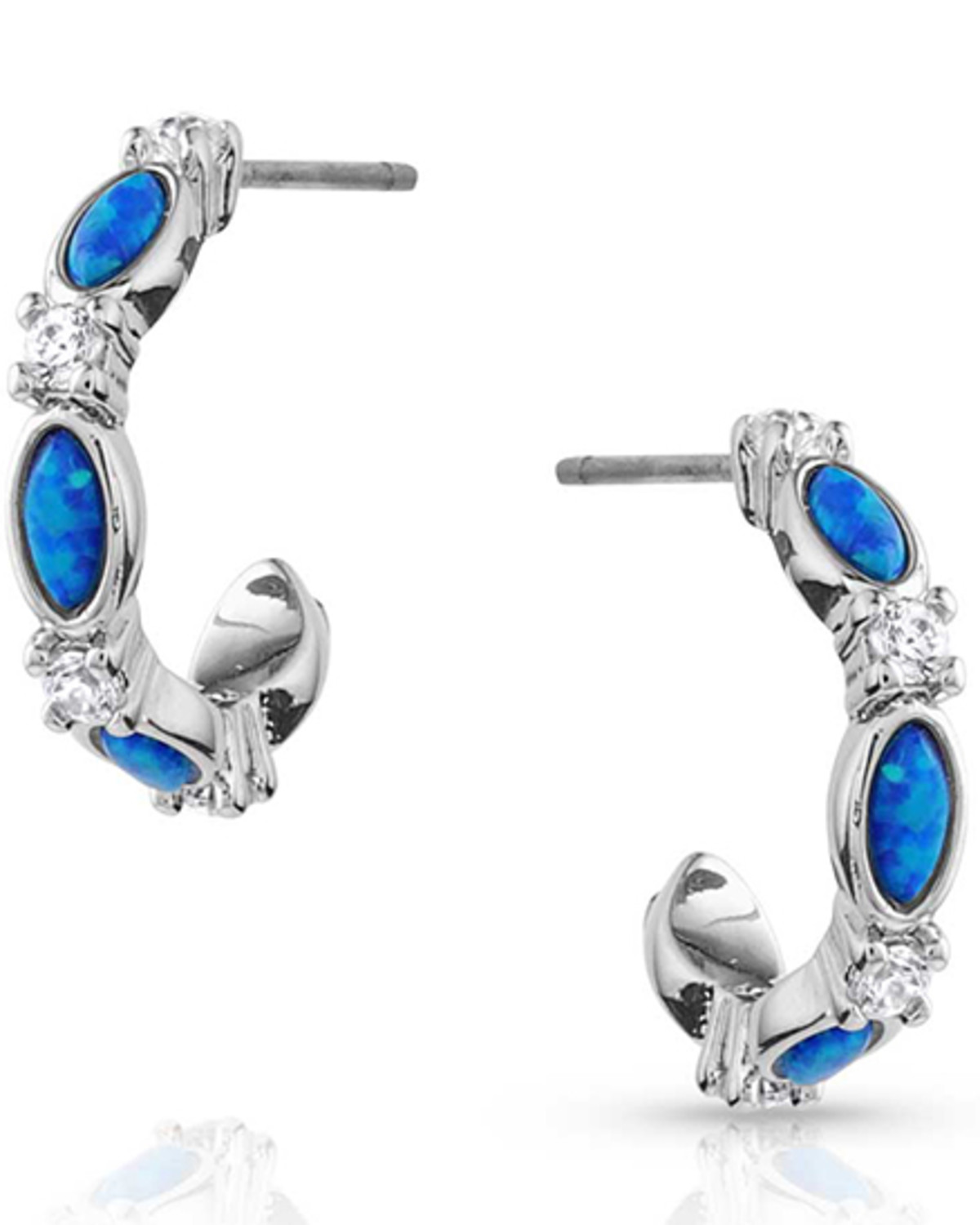 Montana Silversmiths Women's Moonlit Night Crustal Opal Hoop Earrings