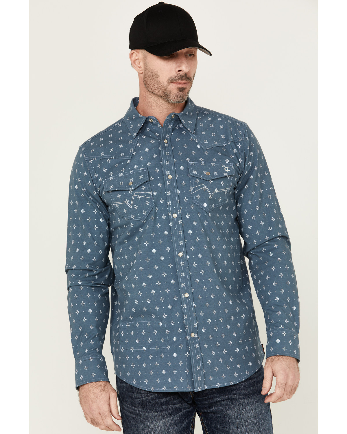 Cody James Men's FR Printed Lightweight Long Sleeve Snap Western Work Shirt