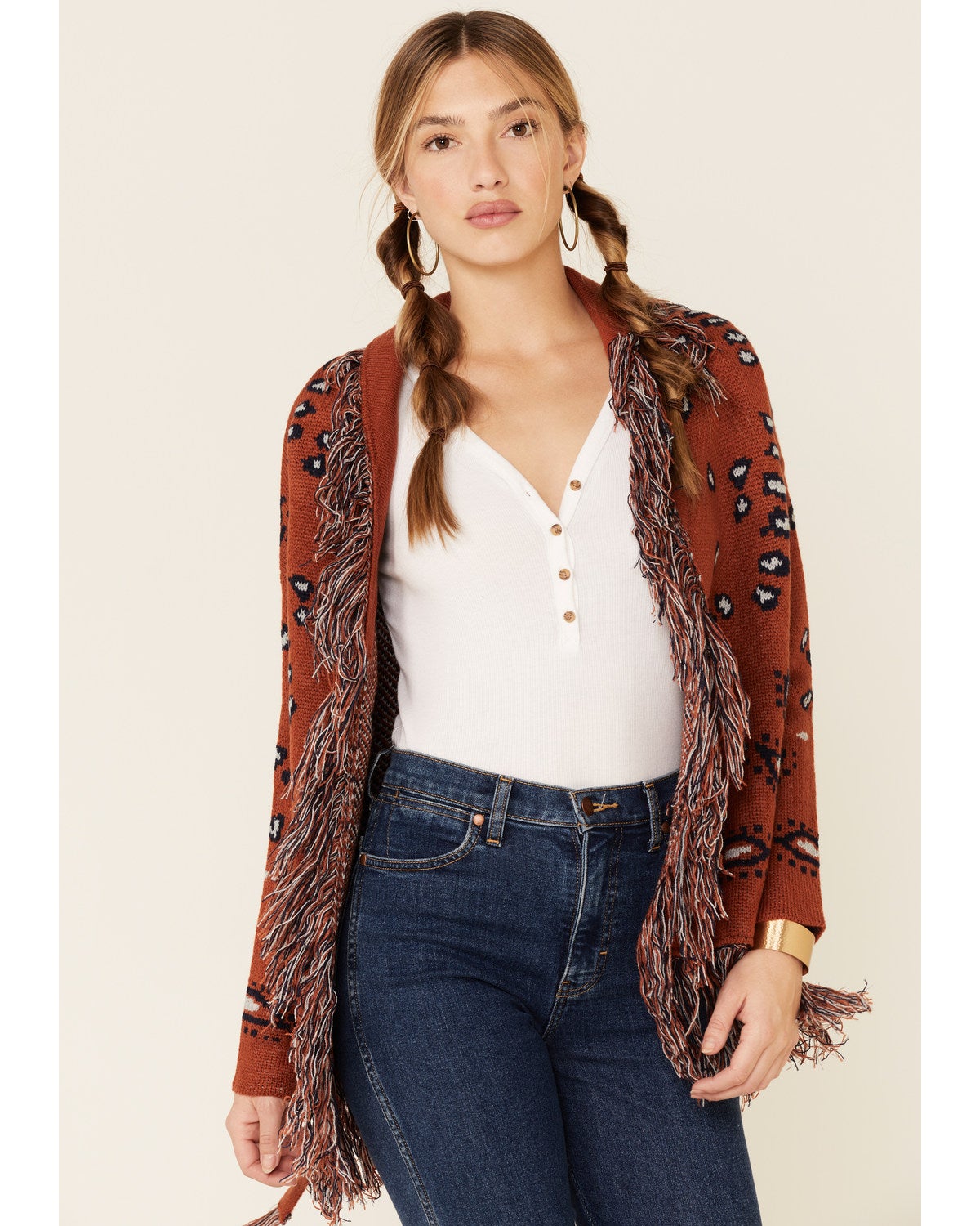 Women's Cotton Emporium Leo Paisley Belted Cardi Sweater