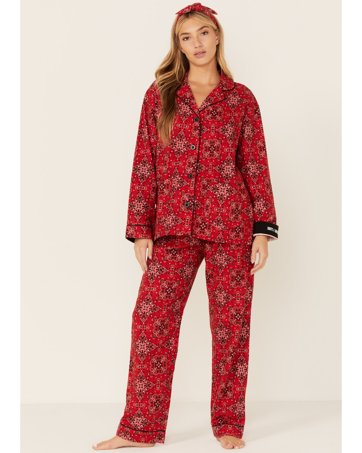 PJ Salvage Women's Scarf Print Pajama Set