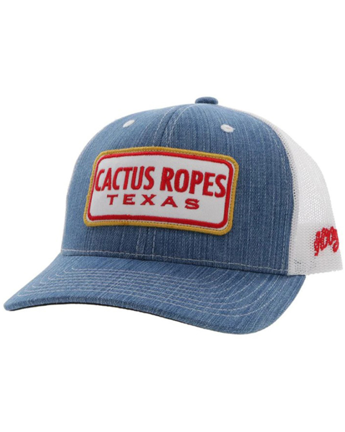 Hooey Boys' Denim Cactus Ropes Patch Trucker Cap