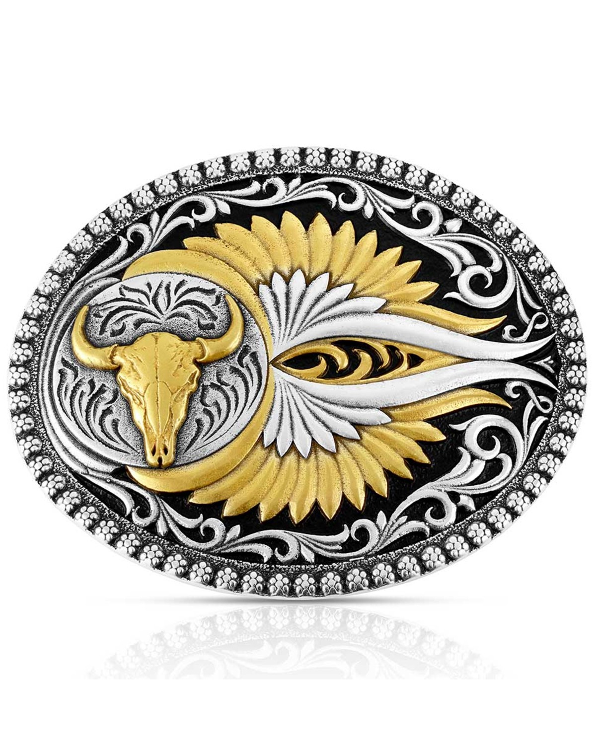 Montana Silversmiths Two-Toned Buffalo Skull Belt Buckle