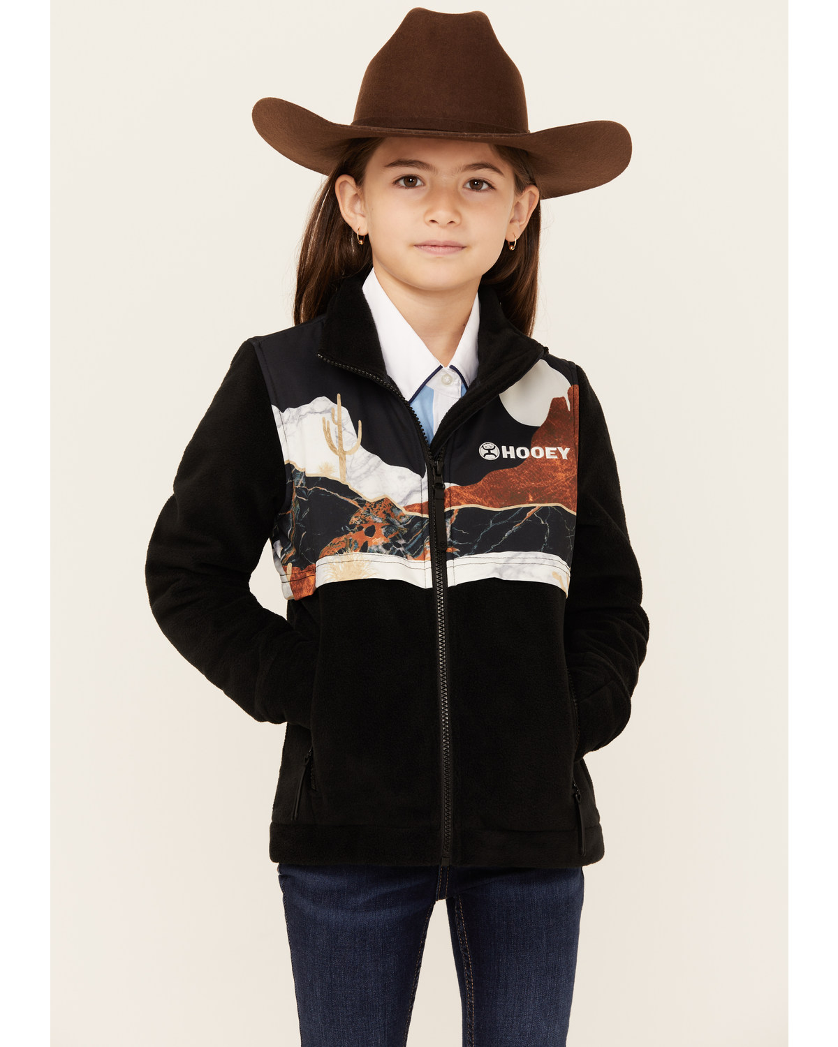 Hooey Girls' Scenic Print Softshell Jacket