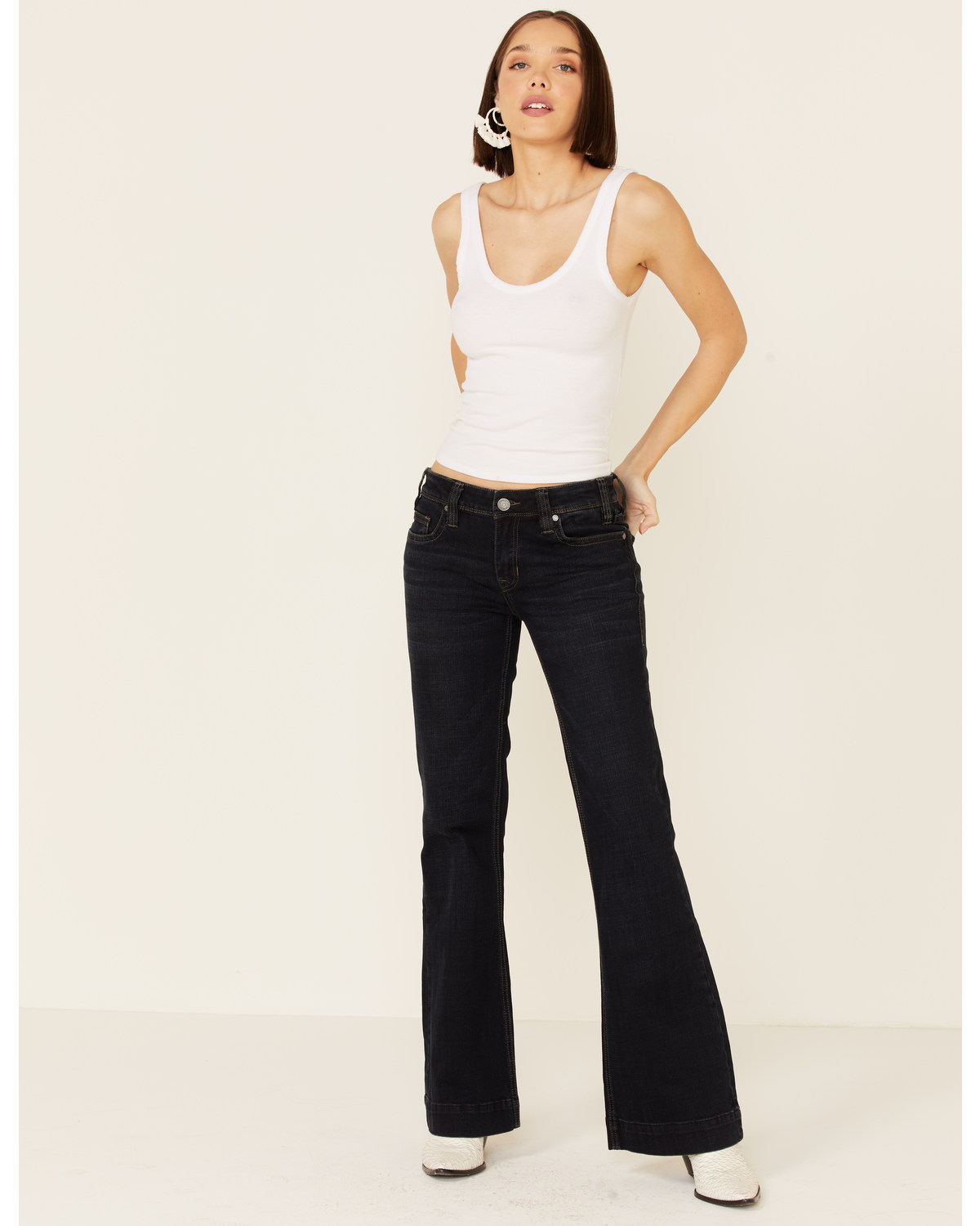 Rock & Roll Denim Women's Mid Rise Trouser Jeans