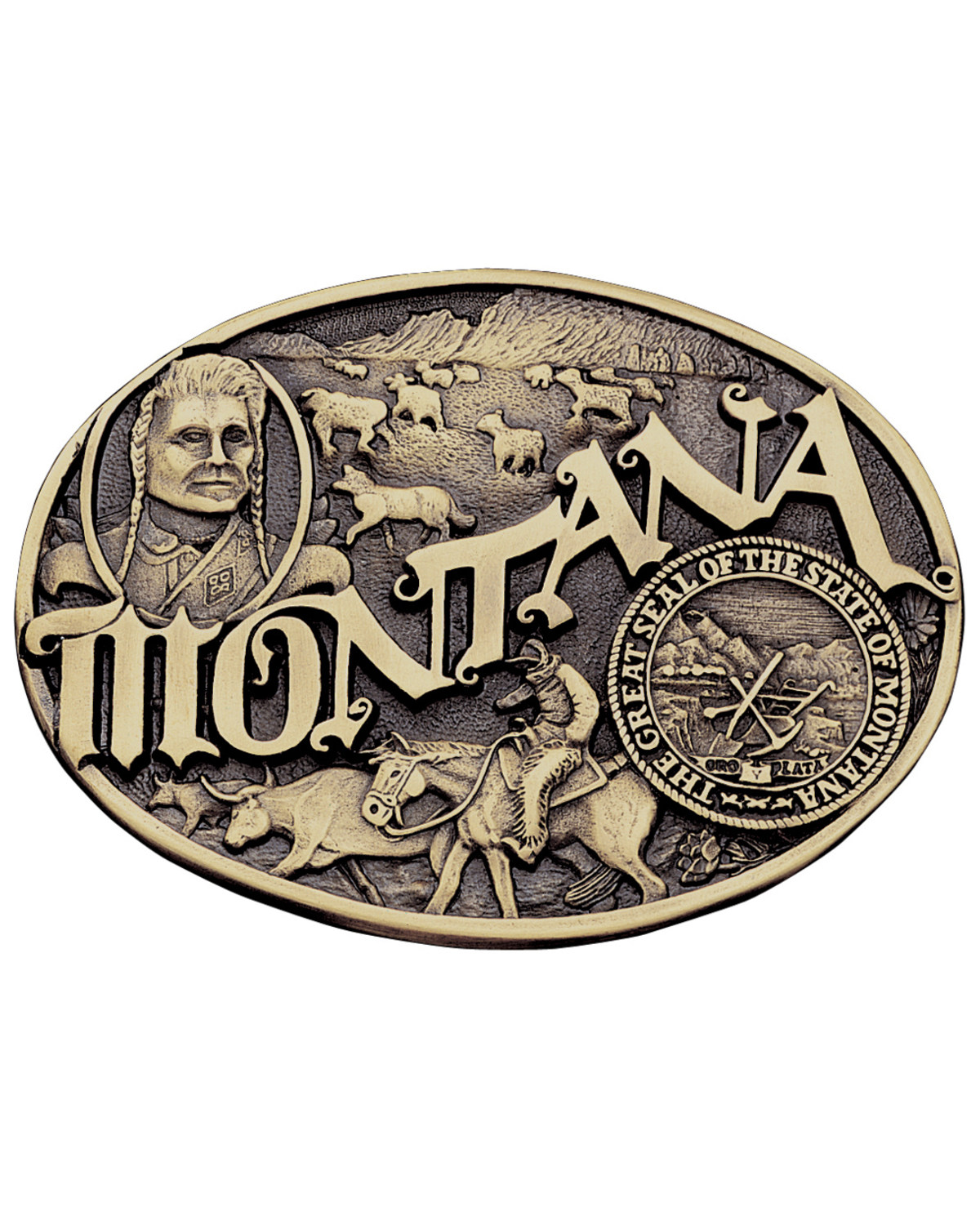 Montana Silversmiths Montana State Belt Buckle