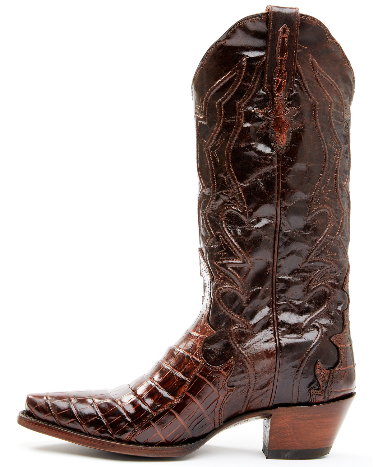 brown crocodile boots womens