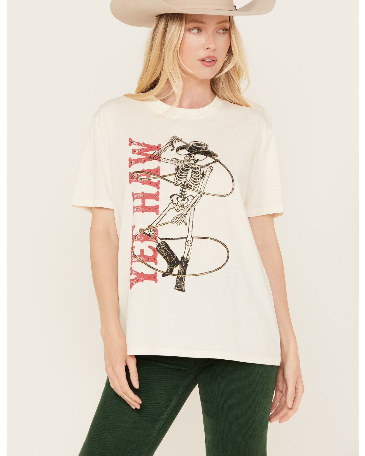 Blended Women's Yeehaw Skeleton Graphic Tee