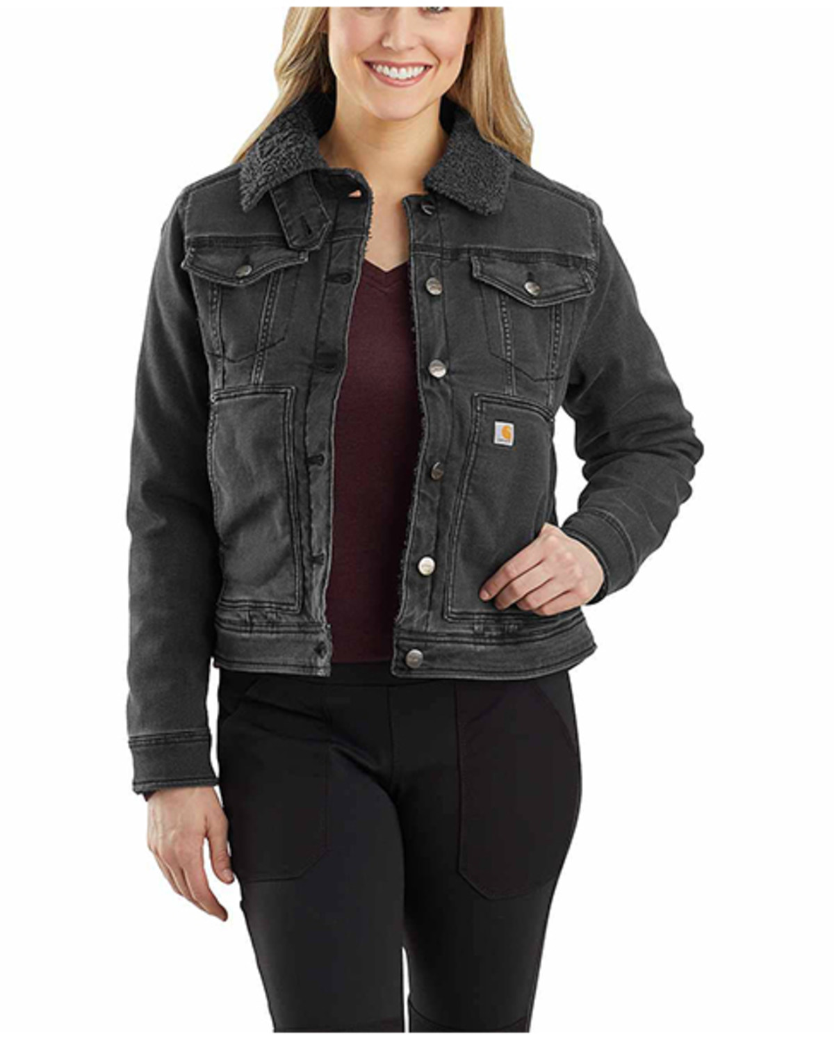 carhartt black denim jacket