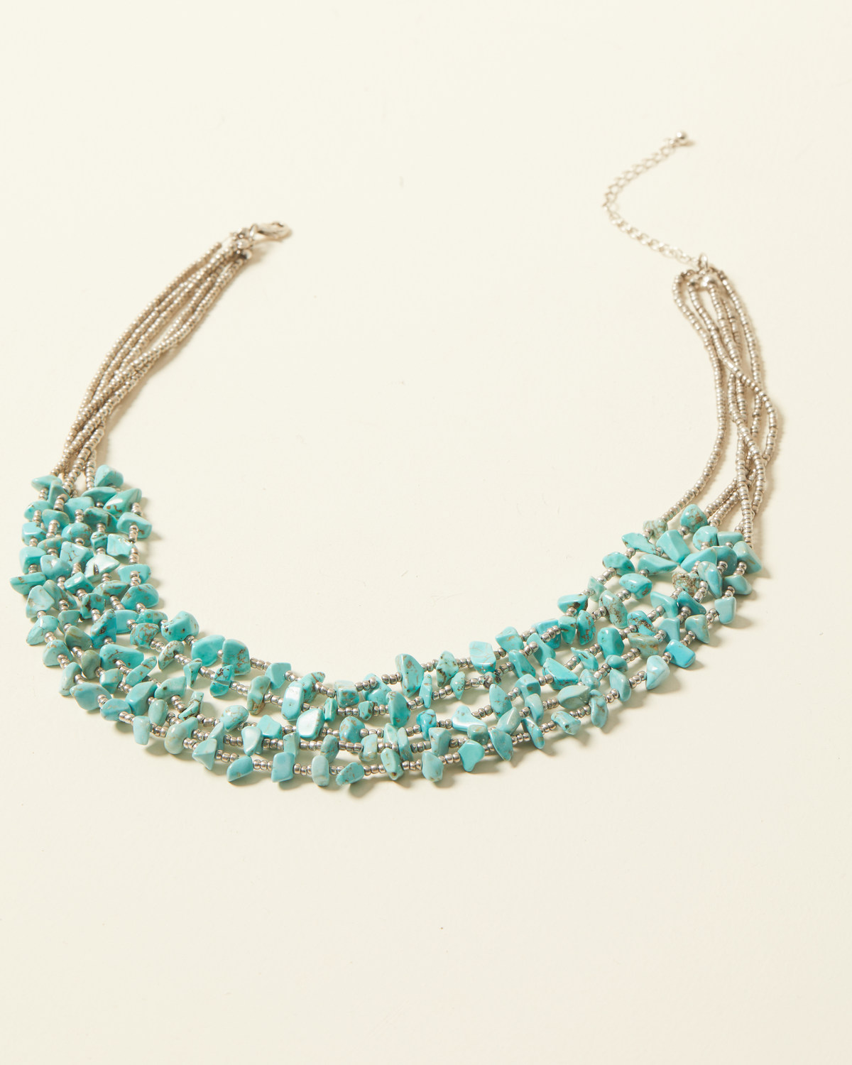 Shyanne Women's Bella Grace Multi Strand Turquoise Stone Bib Necklace