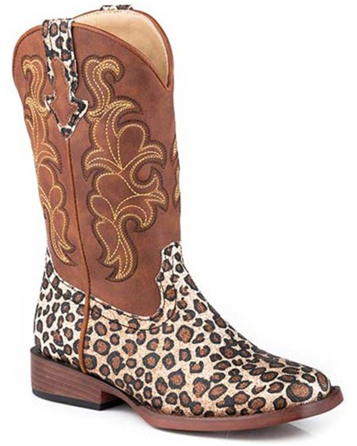 Roper Little Girls' Glitter Wild Cat Western Boots - Square Toe