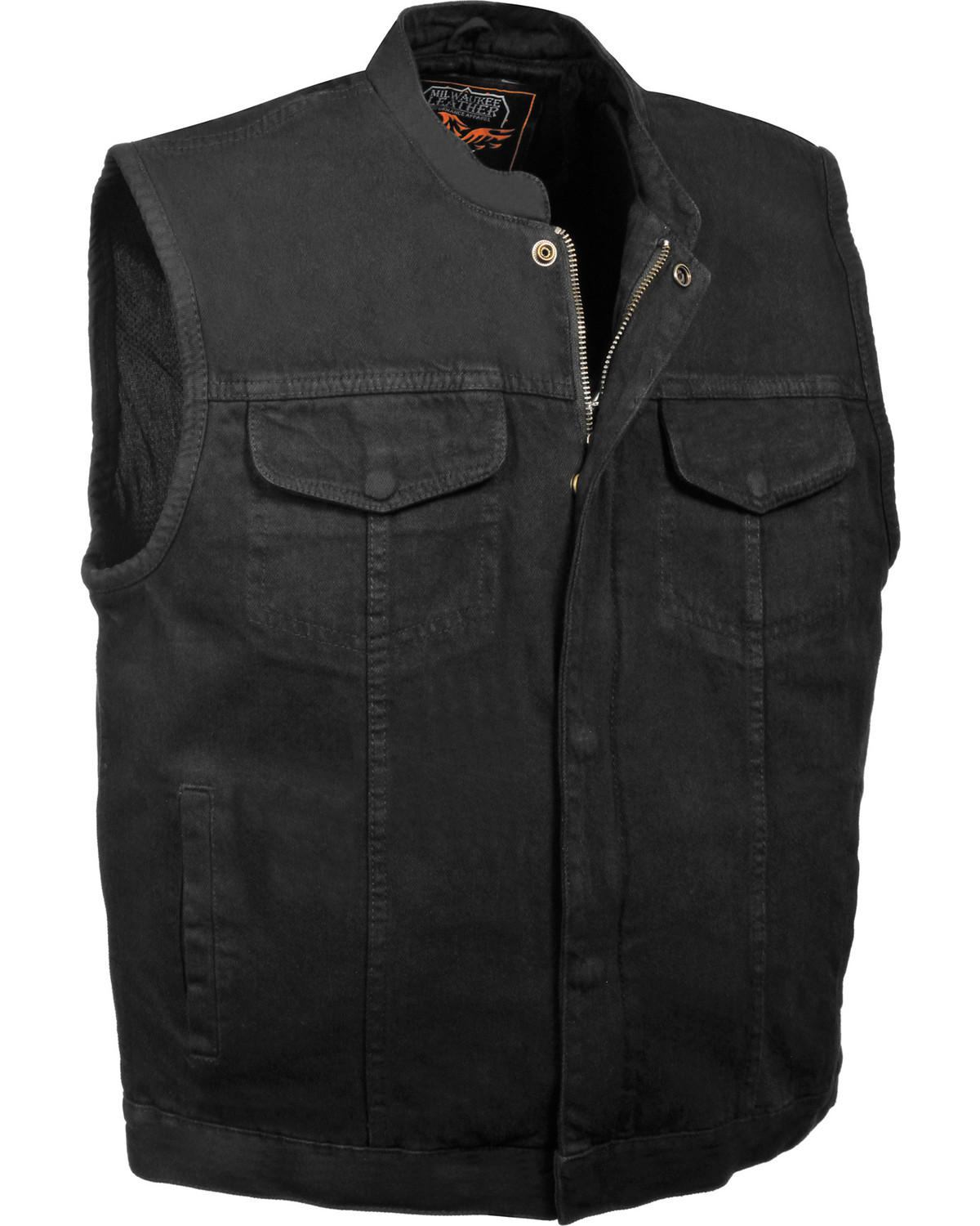 Milwaukee Leather Men's Concealed Snap Denim Club Style Vest