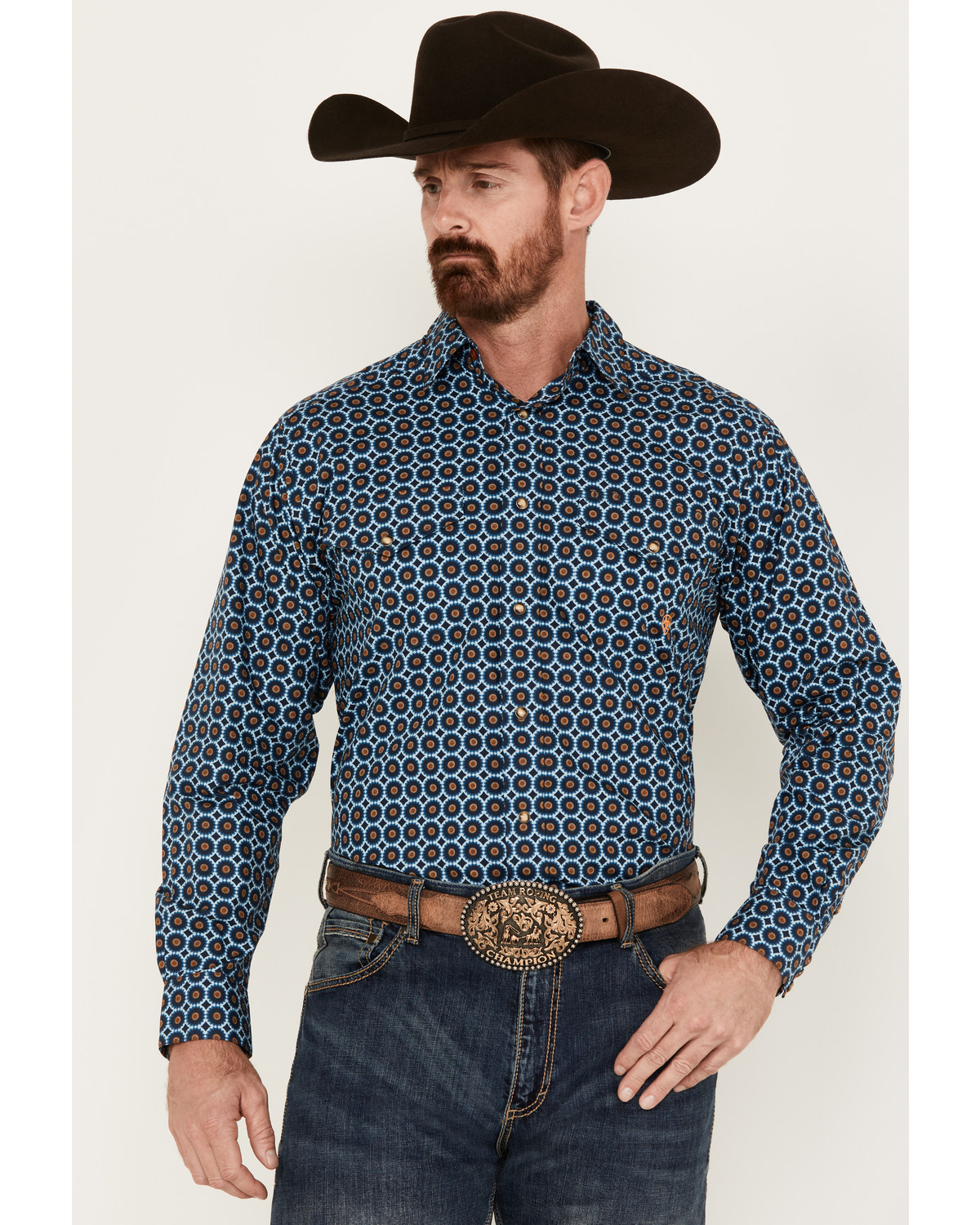 Ariat Men's Gordy Medallion Print Long Sleeve Snap Western Shirt
