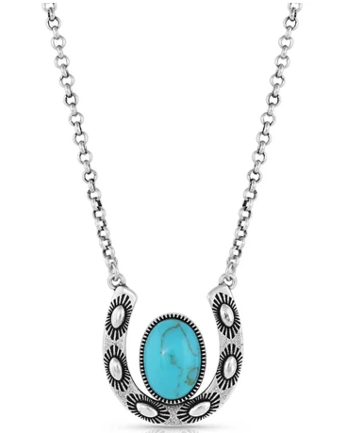 Montana Silversmiths Women's Within Luck Turquoise Horseshoe Necklace