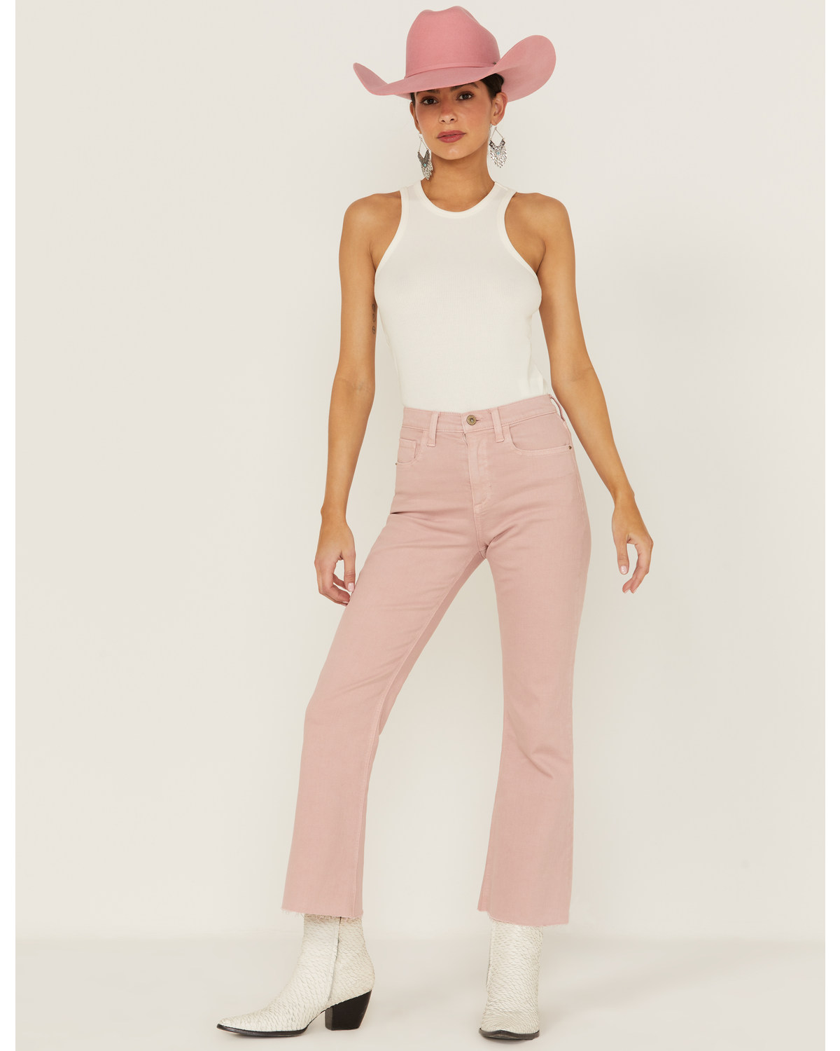 Sneak Peek Women's High Rise Raw Hem Crop Jeans