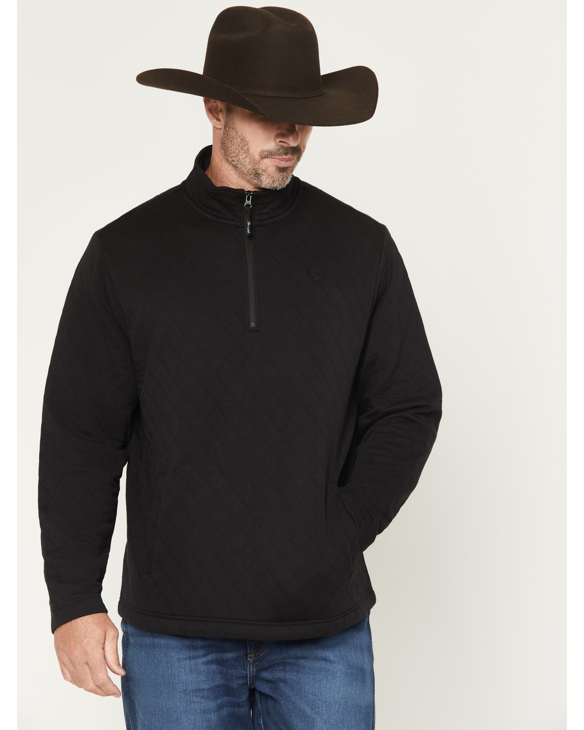 George Strait by Wrangler Men's Solid 1/4 Zip Pullover
