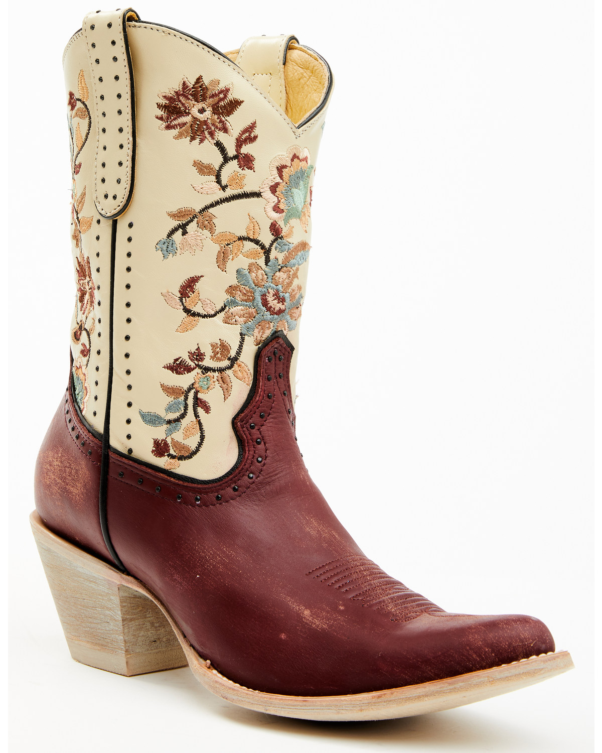 Yippee Ki Yay by Old Gringo Women's Bruni Floral Embroidered Studded Western Boots - Medium Toe