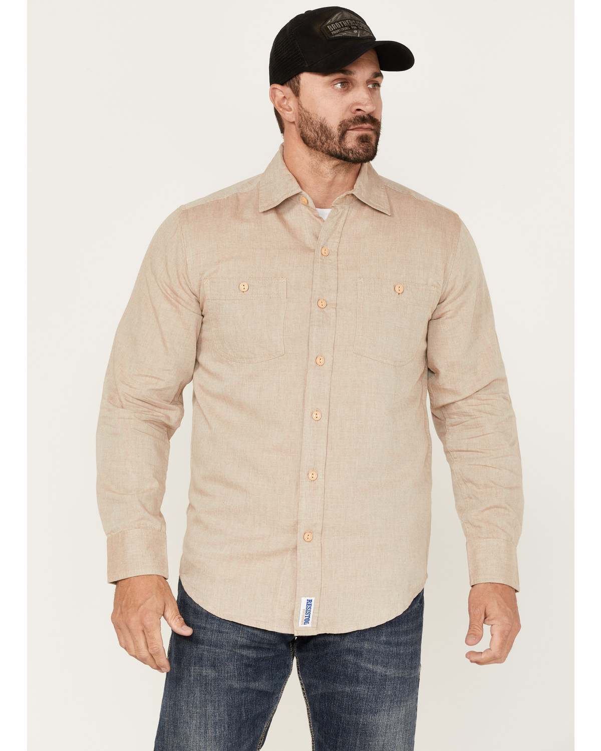 Resistol Men's Avon Dobby Solid Button Down Western Shirt