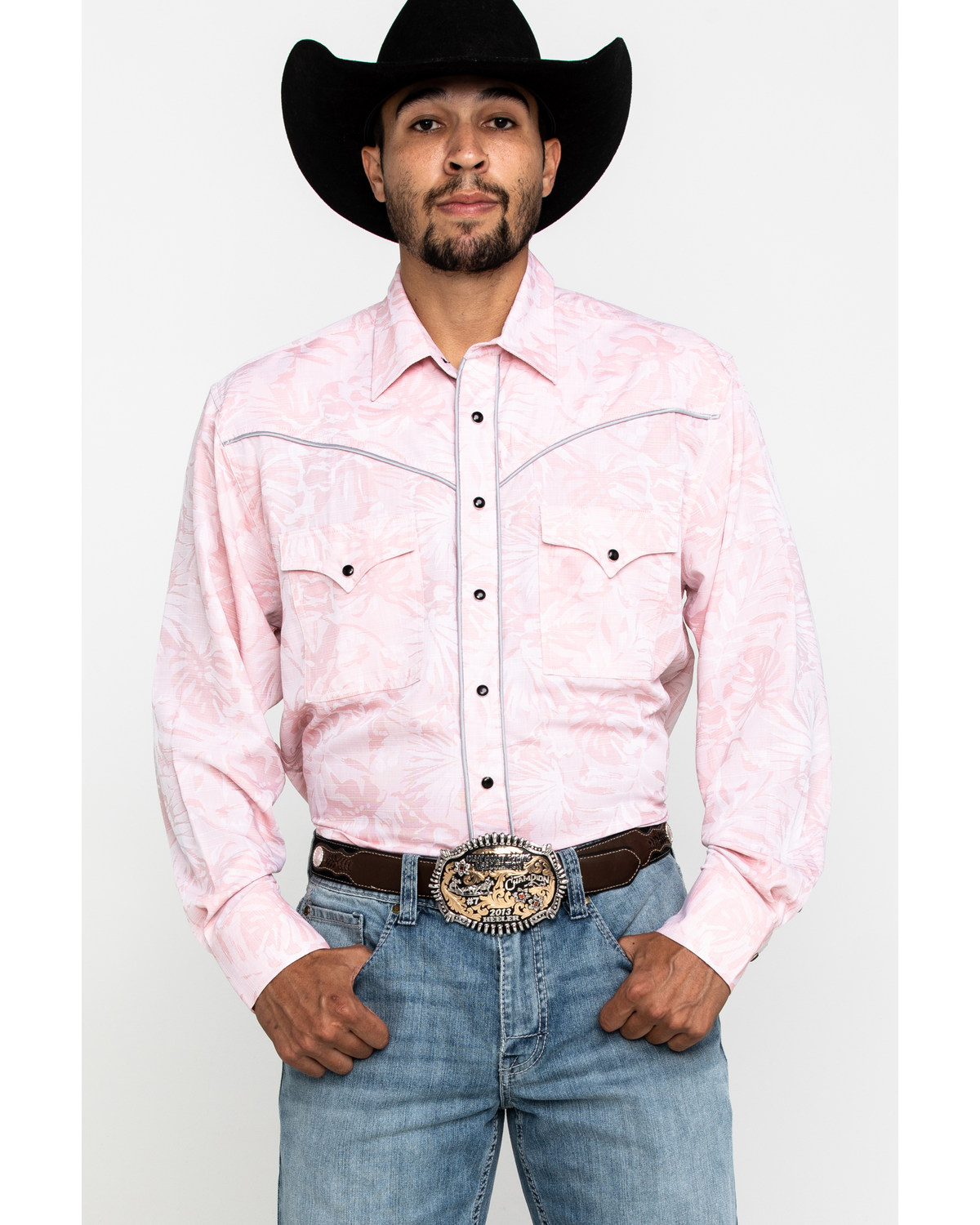 Resistol Men S Pink Floral Print Long Sleeve Western Shirt Boot Barn