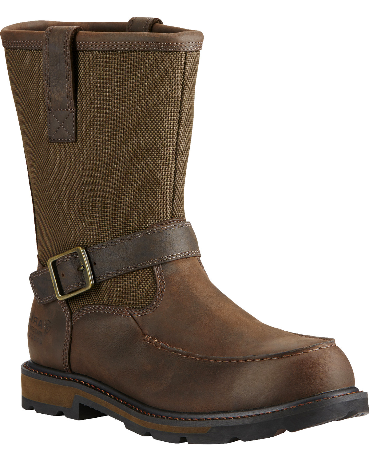 steel toe moc toe work boot