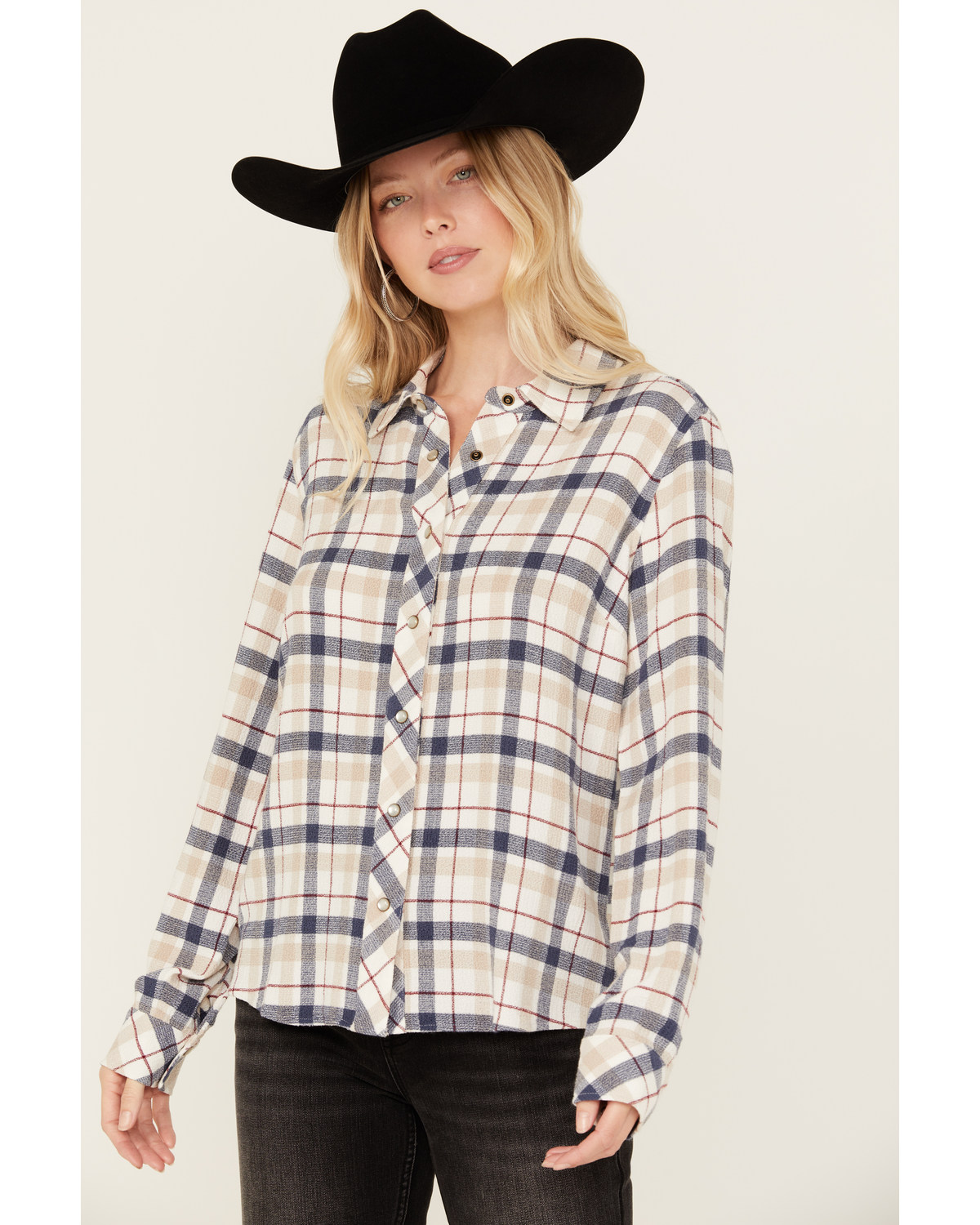 Idyllwind Women's Binkley Plaid Print Long Sleeve Pearl Snap Western Shirt