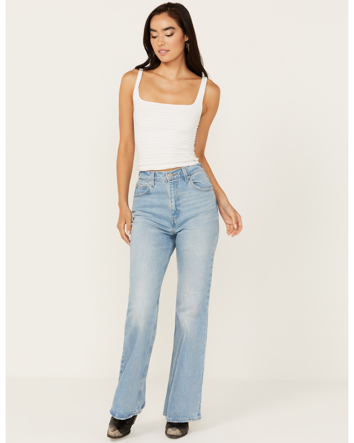Levi's Premium Women's Light Wash 70s High Rise Stretch Flare Jeans