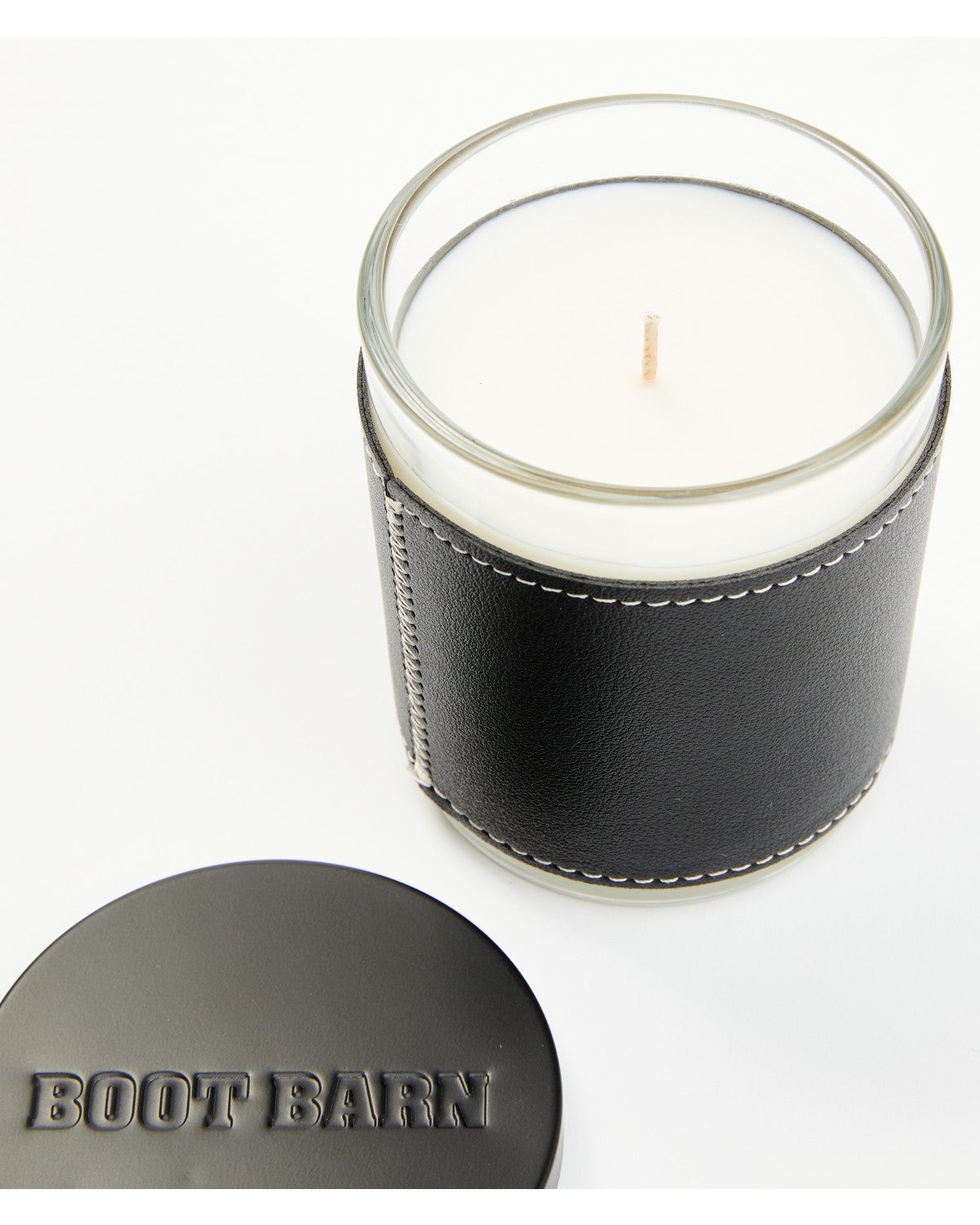 Boot Barn Leather & Teakwood Leather Bound 8oz Soy Candle